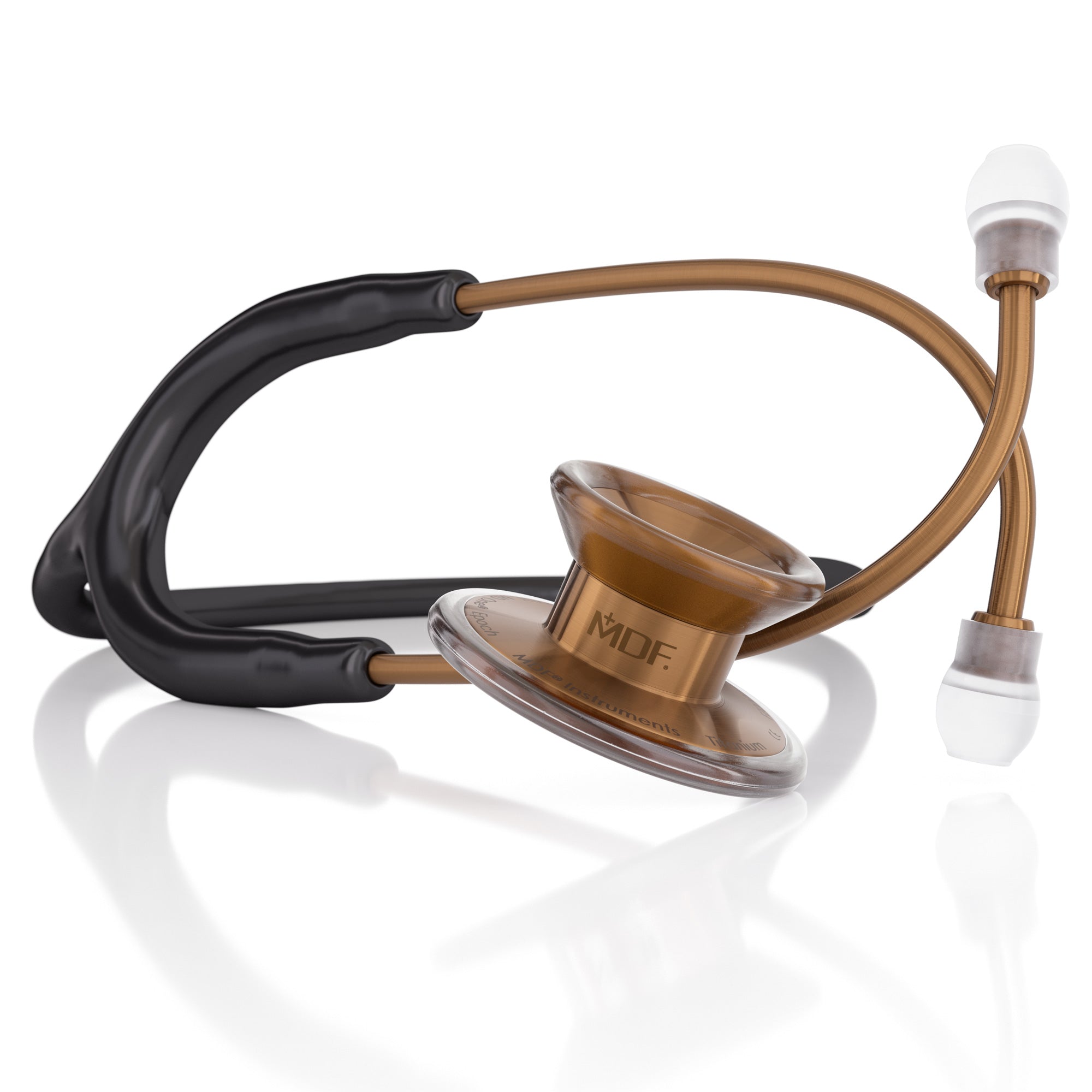 MD One® Epoch® Titanium Adult Stethoscope - Black/Cyprium Finish | Premium Medical Stethoscope for Doctors, Nurses & Healthcare Professionals | Ideal for Clinical Use, Patient Exams & Emergency Care