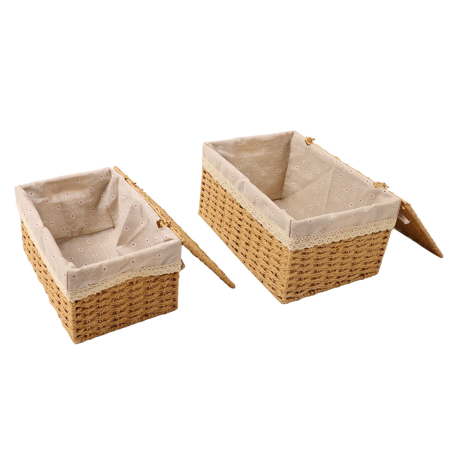 Multifunctional Storage Basket Set - 4Pcs Large Capacity Woven Rope Baskets for Nursery, Desktop & Home Organization | Durable Glass Fiber Weaving | Perfect for Baby Rooms, Office Supplies & Clutter Control