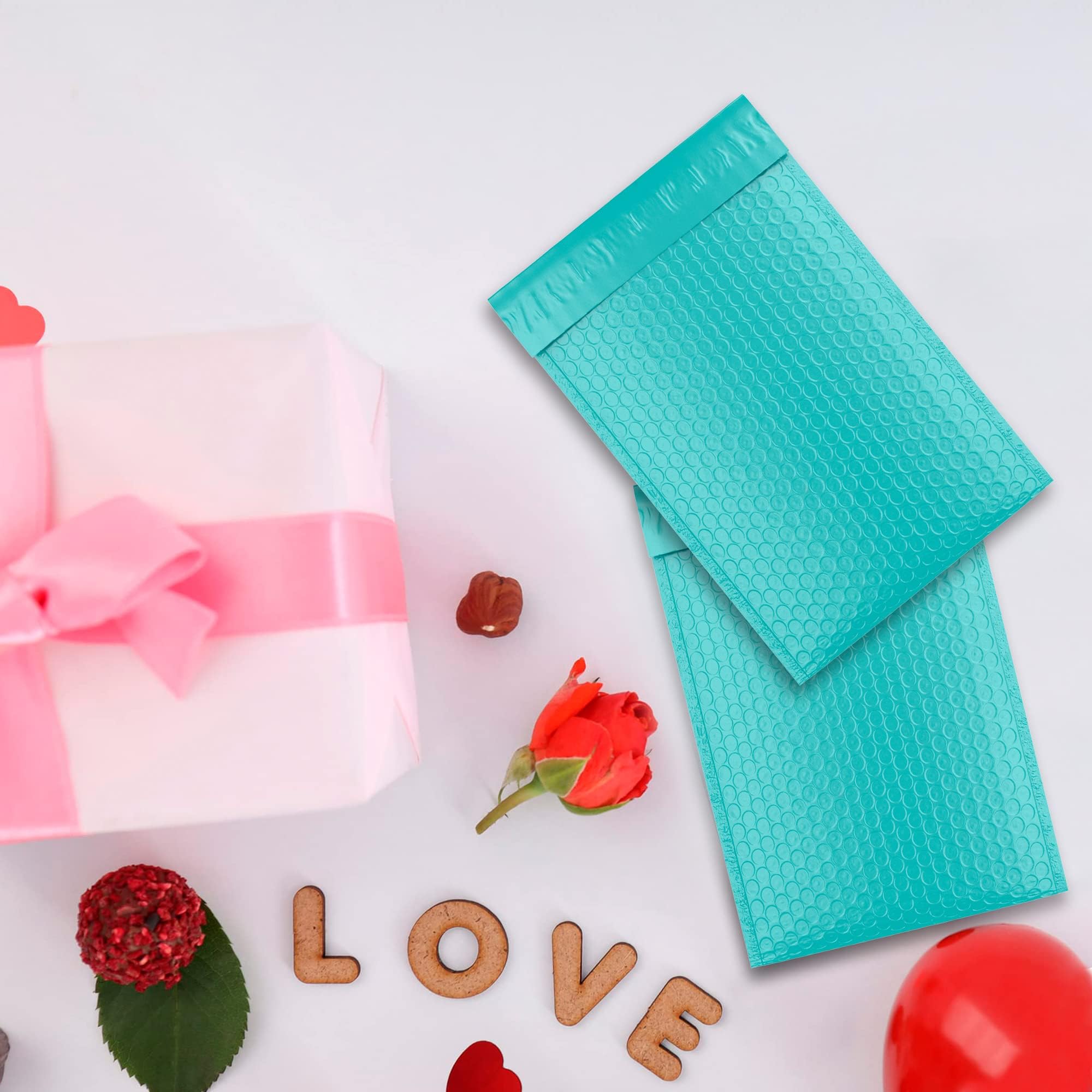 400 Pack 4x7 Inch Teal Poly Bubble Mailers - Self Seal Shipping Envelopes | Durable, Waterproof Padded Mailing Bags for Ecommerce, Small Business & Online Sellers | Perfect for Shipping Jewelry, Crafts & Small Items