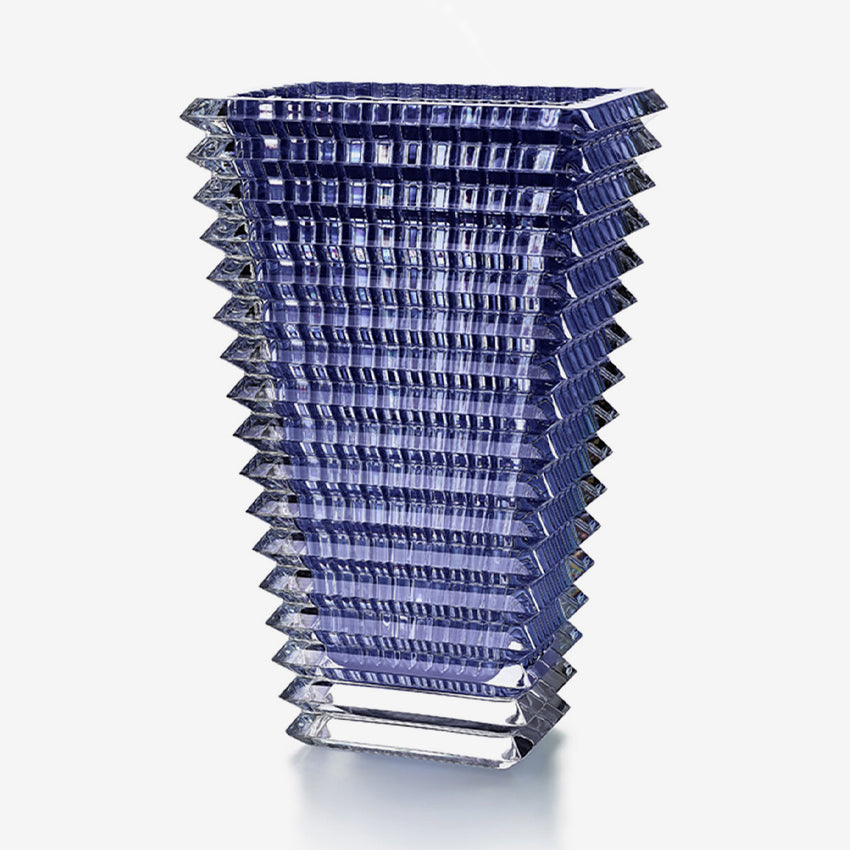 Baccarat Crystal Eye Rectangular Vase - Elegant Home Decor for Living Room, Dining Table & Luxury Gift Idea