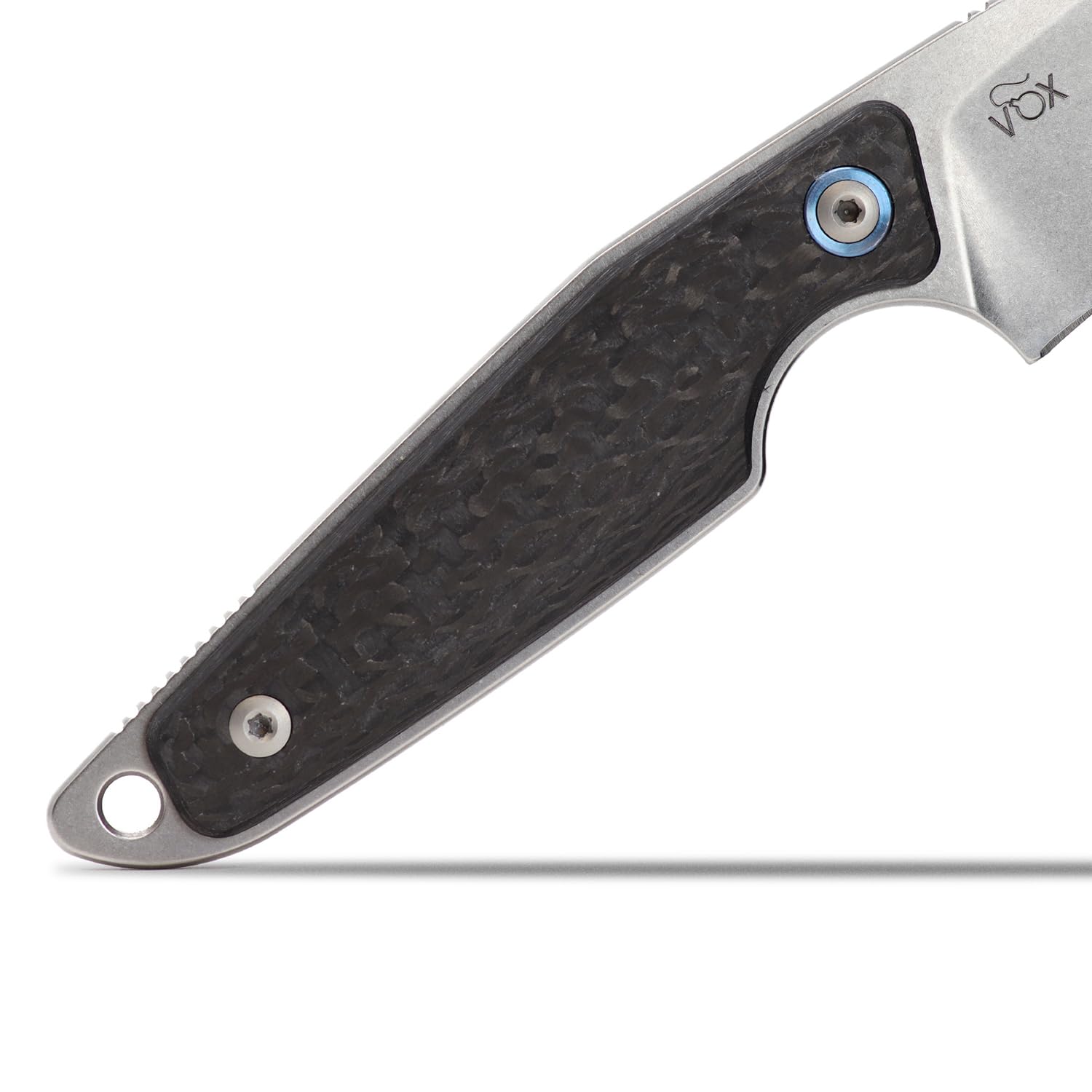 MAKRO 2 Sheepsfoot Fixed Blade Knife - Premium M390 Super Steel, Full Tang Design by Jesper Voxnaes, Italian Crafted with Carbon Fiber Handle & Leather Sheath | Perfect for Outdoor Survival, Hunting, Camping and Everyday Carry (EDC)