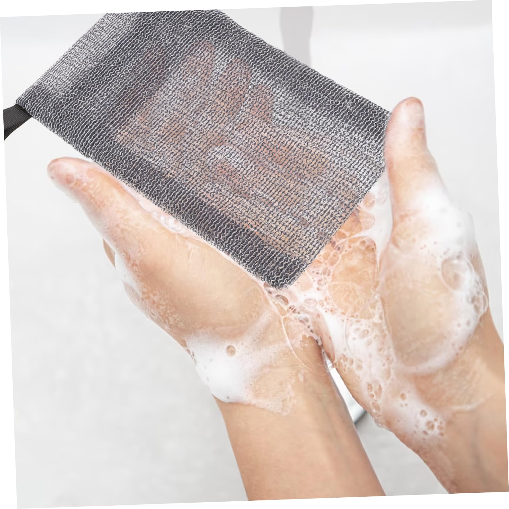 Minkissy 4-Pack Exfoliating Soap Mesh Bags with Pumice Stone for Feet - Nylon Fiber Soap Savers & Pouches for Bar Soap - Perfect for Bath, Shower & Travel Use