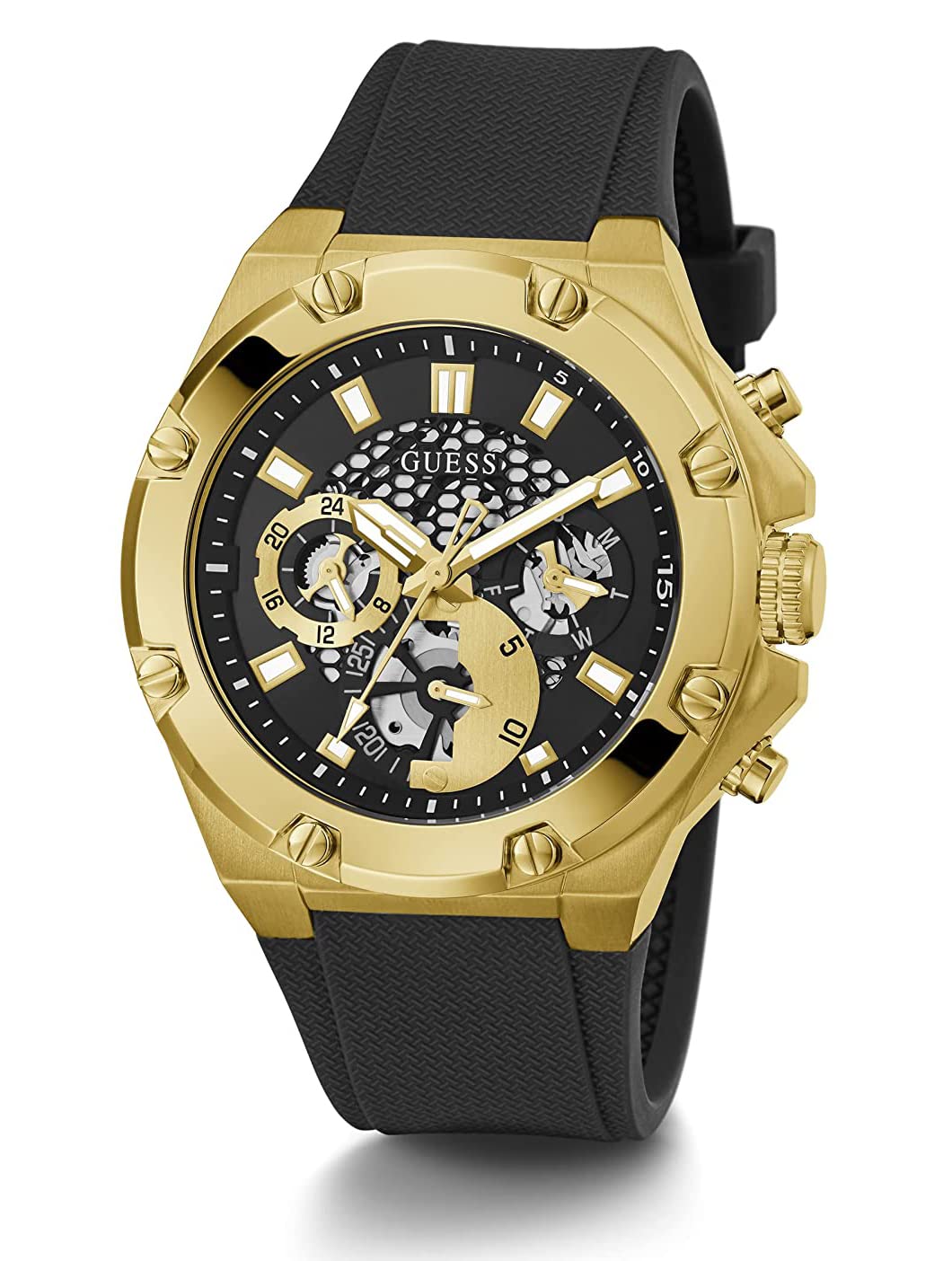GUESS Silicone Sport Watch for Women & Men - Waterproof Digital Fitness Tracker with Stopwatch & LED Display - Perfect for Running, Gym & Outdoor Activities