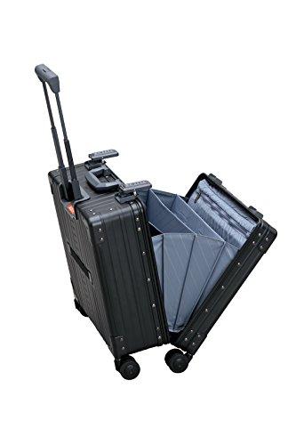 Aleon 17 Inch Aluminum Hardside Deluxe Rolling Wheeled Business Briefcase - Black Onyx | Premium Carry-On Luggage for Business Travel & Office Commute