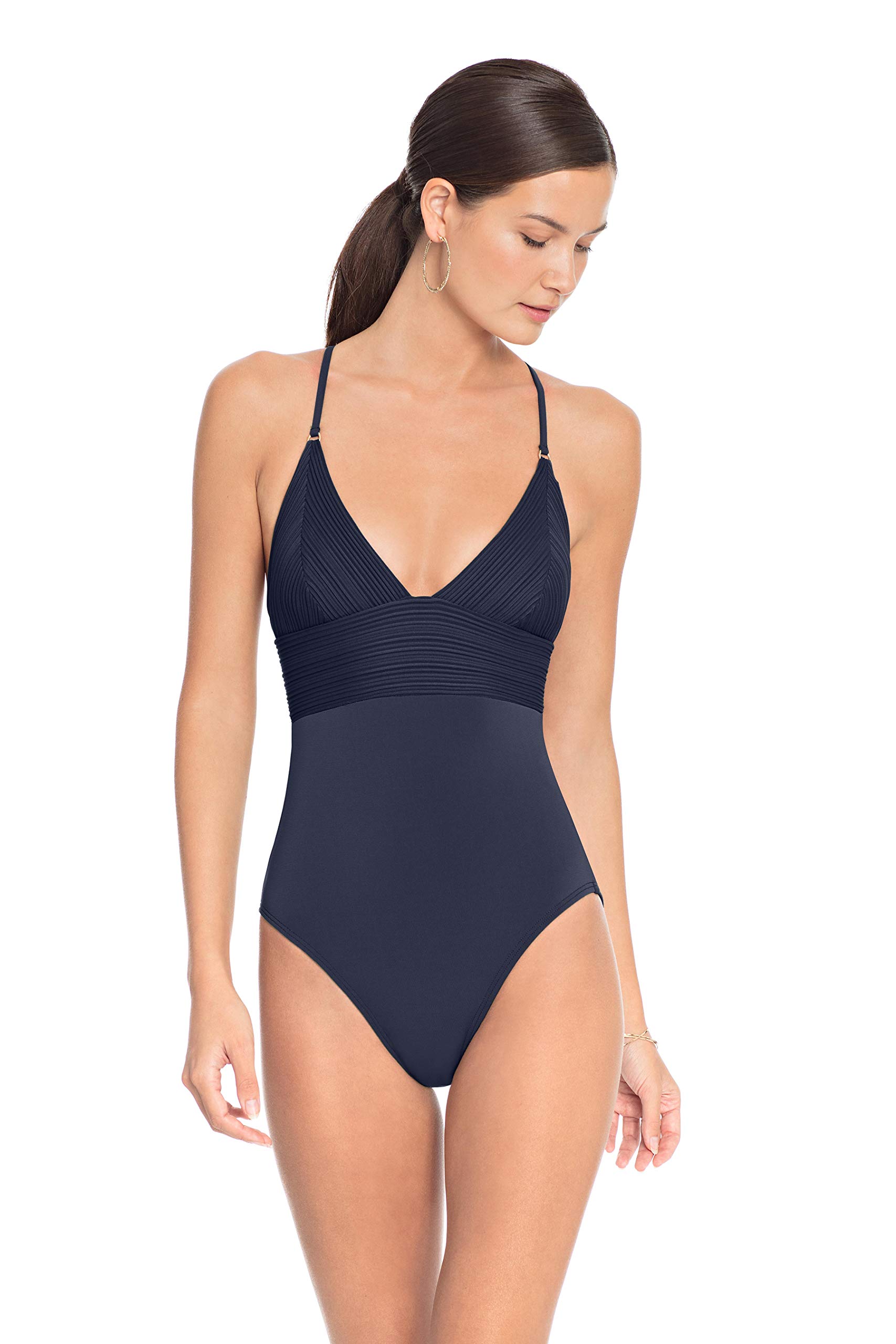 Robin Piccone Women's Lily V Neck One Piece Swimsuit - Stylish & Comfortable Bathing Suit for Beach, Pool & Vacation | Flattering Swimwear for Women