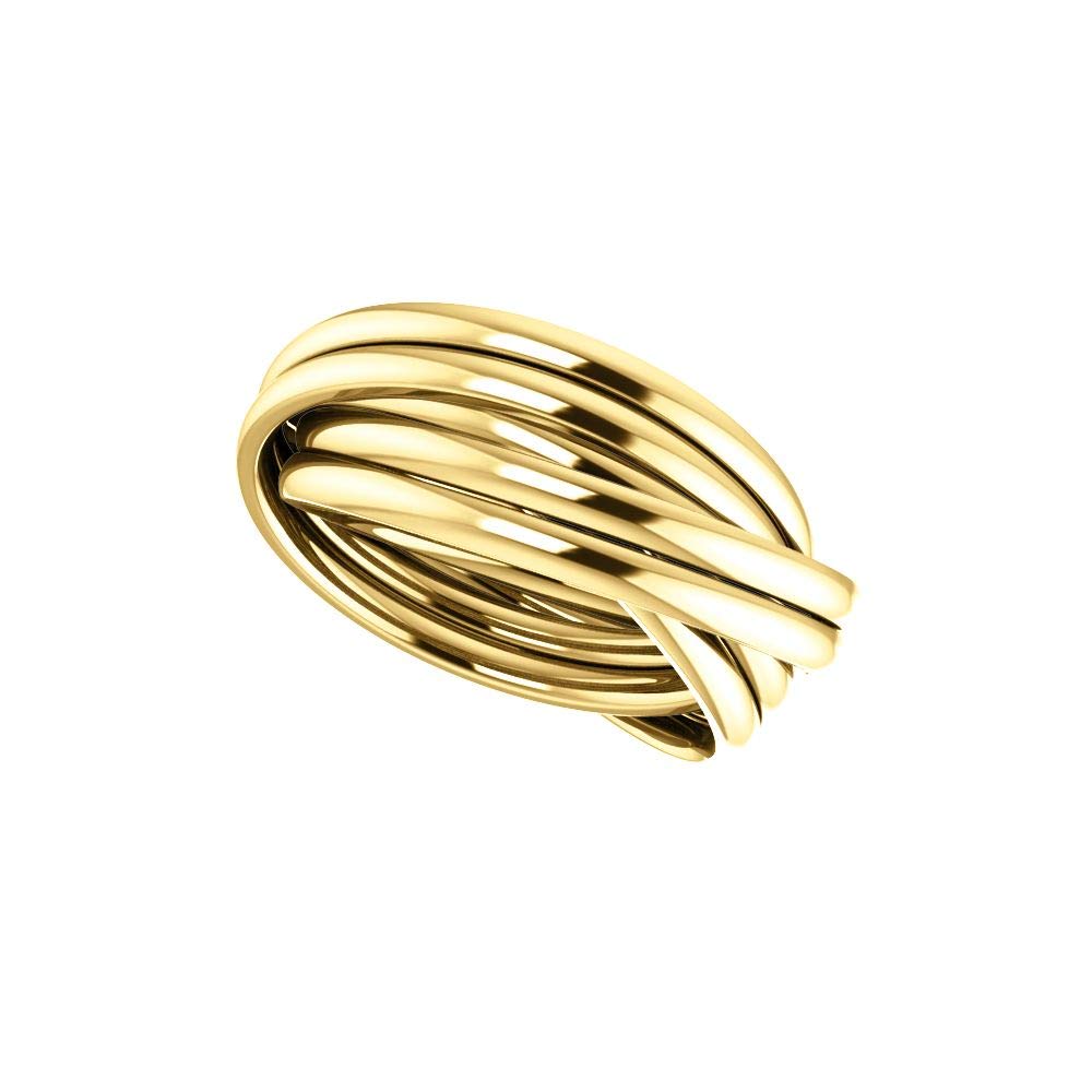 Bonyak 14k Yellow Gold 6-Band Rolling Ring for Women - Size 6, Dainty Stackable Ring for Everyday Wear, Wedding, Anniversary Gift