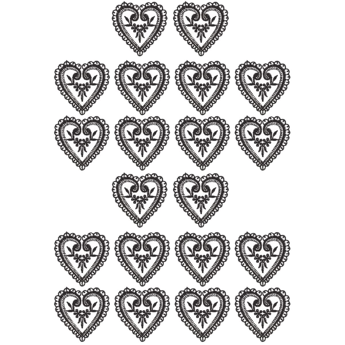 GALPADA 20pcs Iron On Heart Lace Applique Patches - Embroidered Organza DIY Sewing Patches for Clothing, Jackets, Crafts - Perfect for DIY Fashion, Costume Design, and Home Decor Projects
