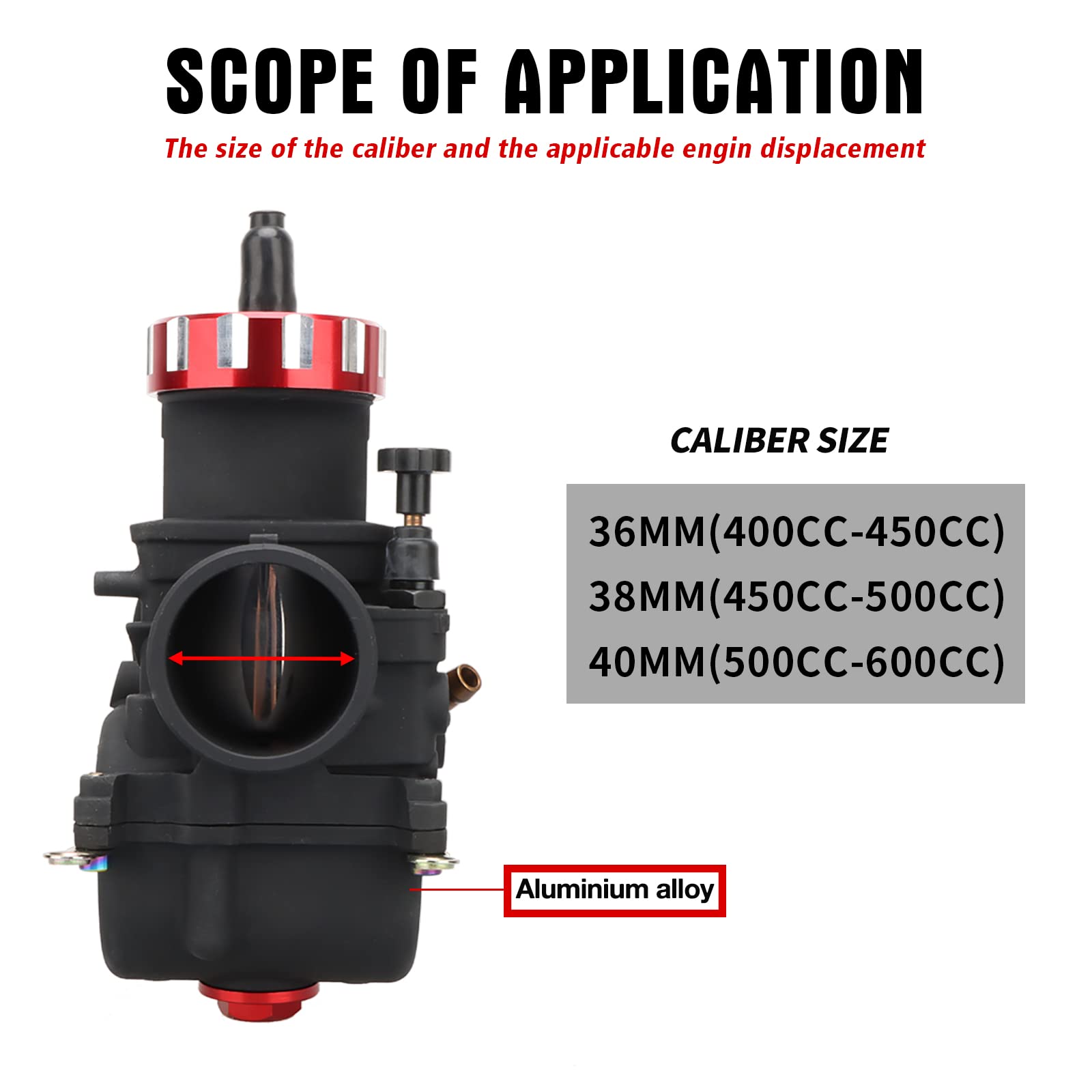 NIBBI 36mm PWK Carburetor with Carb Jets - Compatible with 400cc-450cc Motorcycle Engines, Dirt Bikes, Mini Bikes, Pit Bikes & GY6 ATVs - High-Performance Air-Fuel Mixture for Off-Road Racing & Trail Riding
