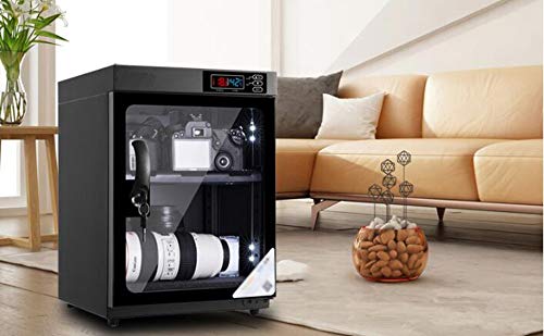 INTBUYING 30L 2-Layer Digital Control Camera Dehumidifier Box - Moisture Proof Dry Cabinet for DSLR Lenses, Cameras & Electronics - Perfect for Humid Climates & Long-Term Equipment Storage