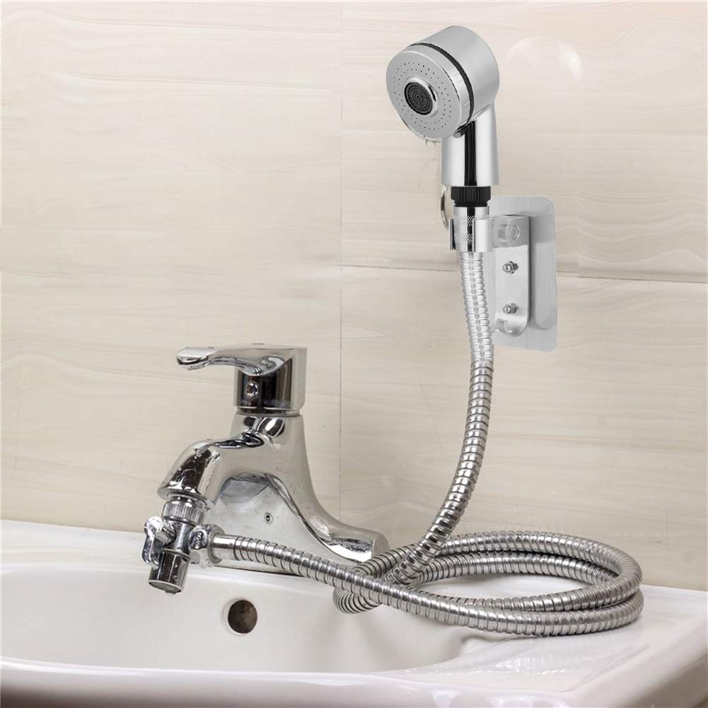 Handheld Shower Head & Sink Faucet Sprayer Kit - Hair Washing Hose Attachment with Faucet Adapter for Bathroom & Kitchen Sink | Perfect for Washing Hair, Pets, Dishes & Cleaning
