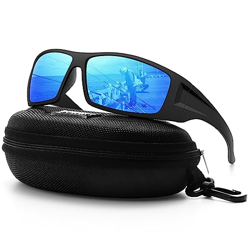 Matte Black Frame/Blue Mirror Lens