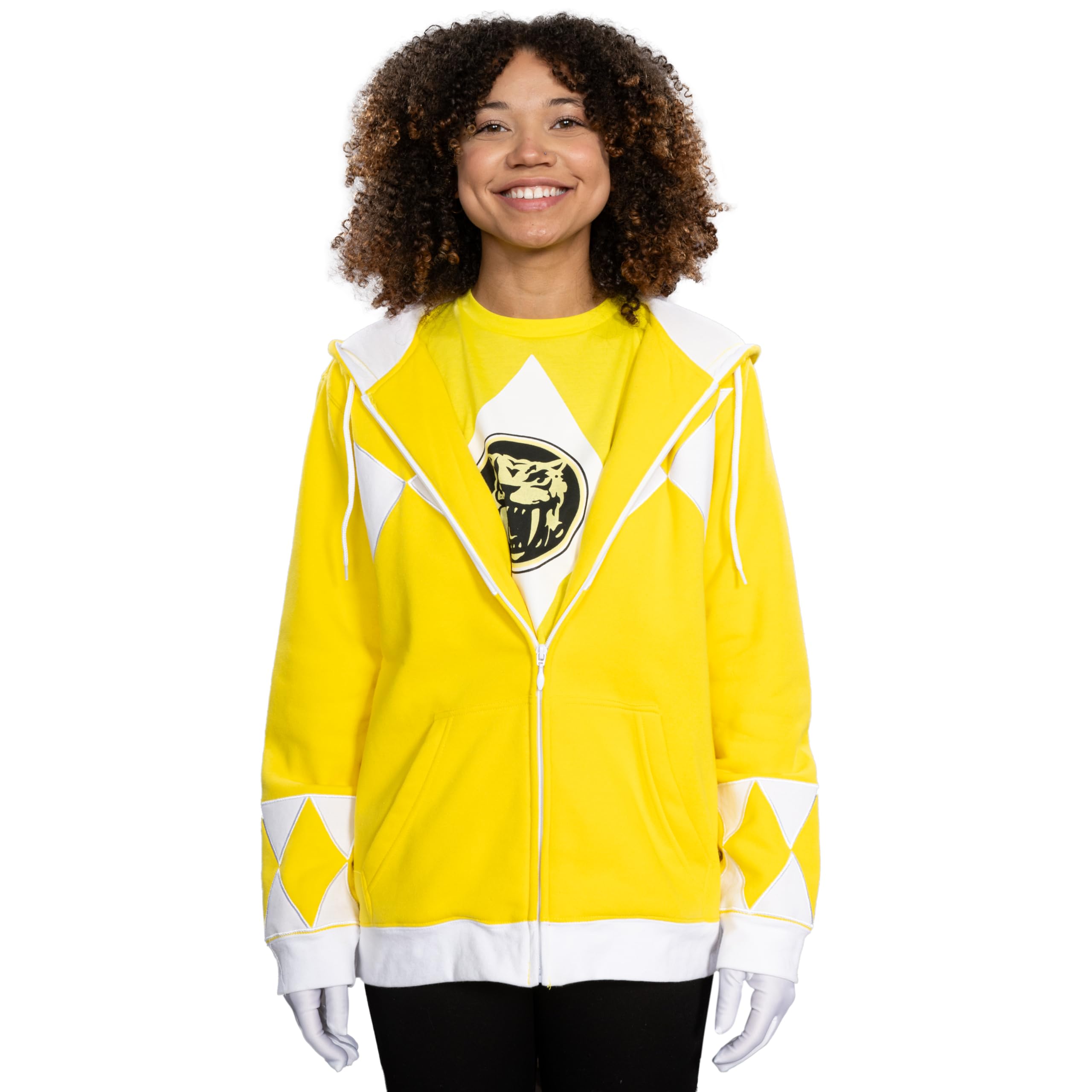 Power Rangers Hooded Costume Sweatshirt for Kids & Adults - Official Licensed Character Hoodie for Halloween Cosplay, Birthday Parties & Themed Events