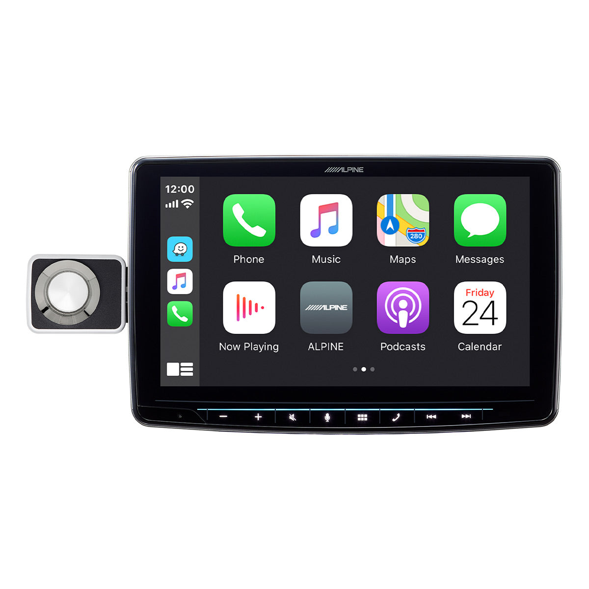 Alpine RUX H01 Remote Bass Knob Controller for Alpine Halo Displays - Adjust Bass Levels Easily in Your Car Audio System