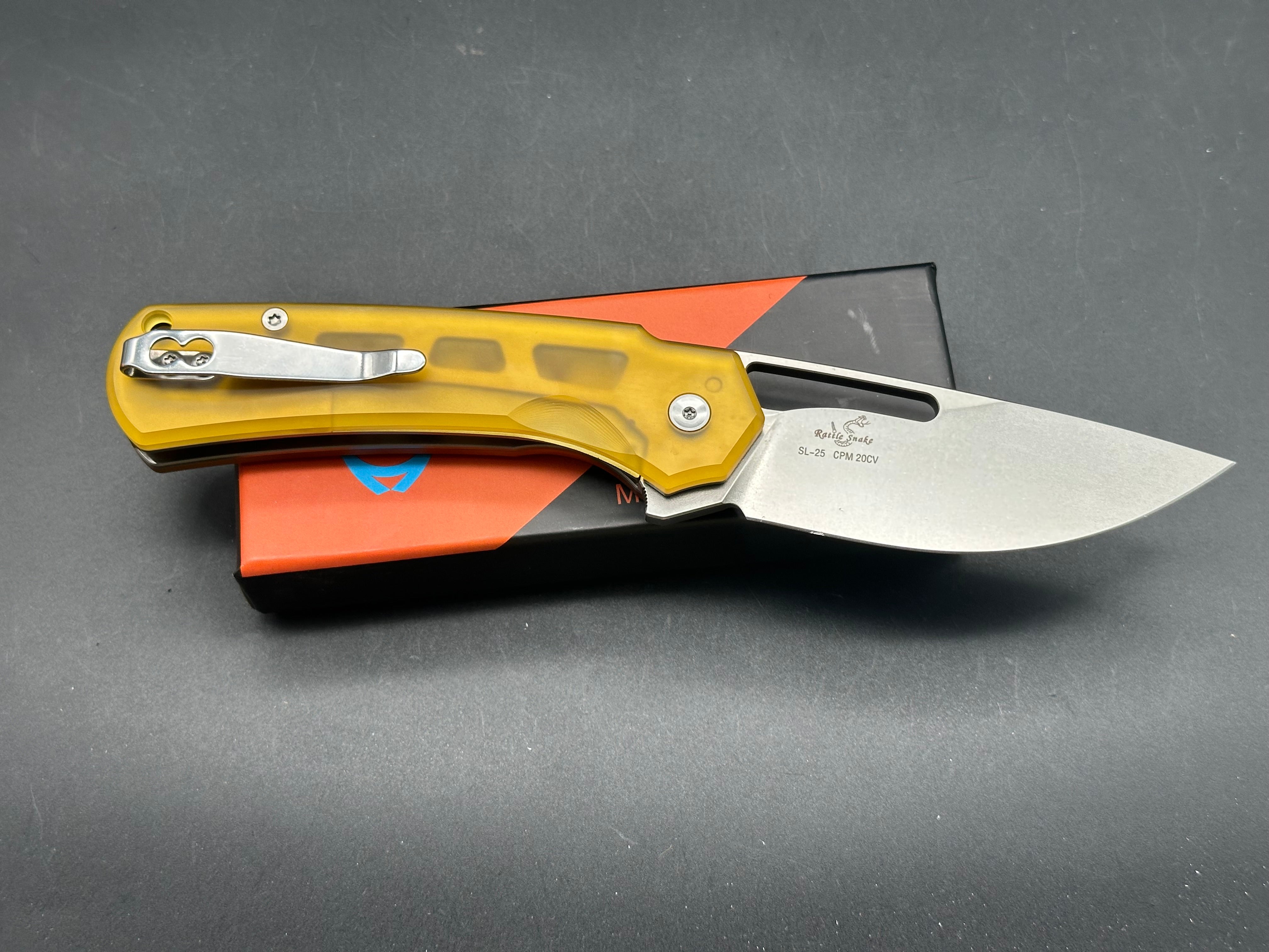 Sixleaf SL 25 Liner Lock Pocket Knife with PEI Scales & CPM20CV Blade - EDC, Outdoor Camping, Hiking, Survival Gear