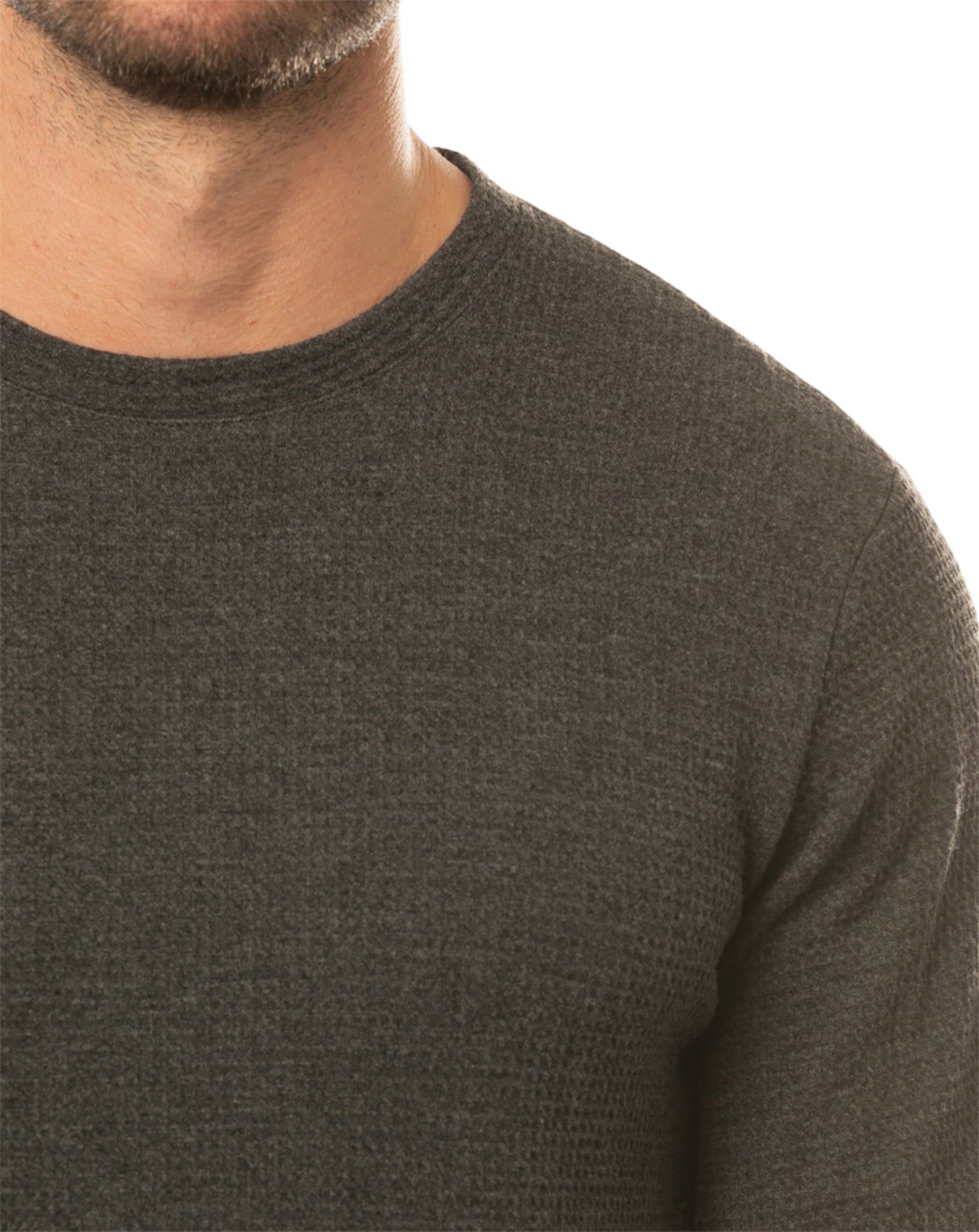 TravisMathew Cloud Waffle Crew Neck Sweatshirt - Charcoal Grey - Large Size | Men's Casual Pullover for Lounge, Gym & Everyday Wear