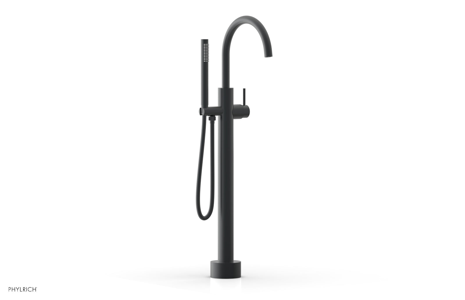 BASIC II Low Floor Mount Tub Filler with Lever Handle & Hand Shower - 230 45 03 - Perfect for Modern Bathroom Renovations and Spa-Like Shower Experiences
