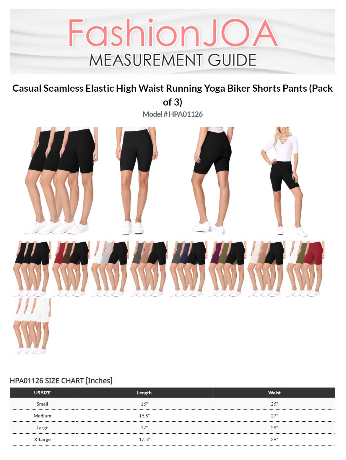 FashionJOA Women's High Waist Yoga Shorts - Seamless Stretchy Workout Biker Shorts for Running, Gym & Lounge (3-Pack) - Perfect for Yoga, Pilates & Casual Wear