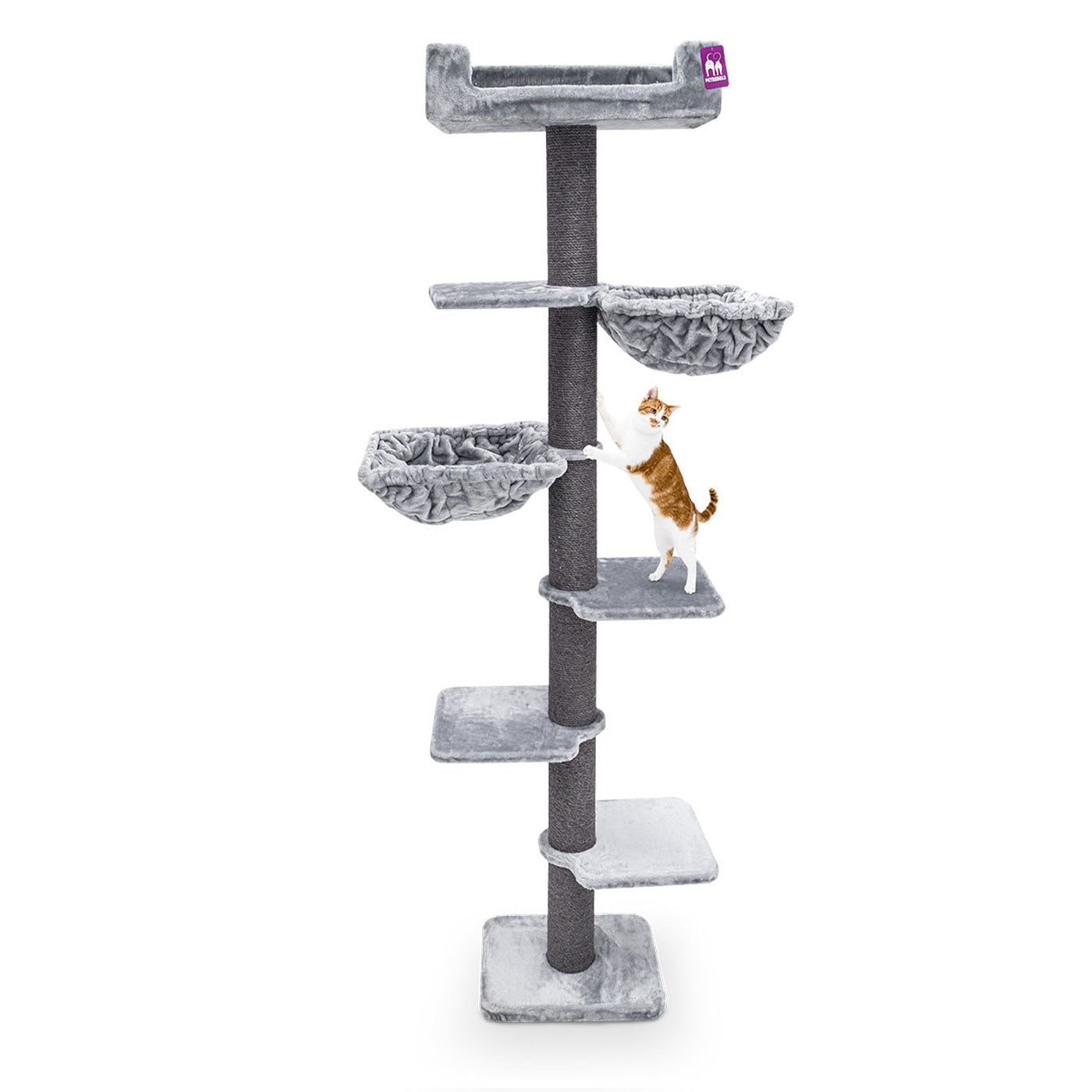 Kings & Queens Alexis 224cm Cat Tree - Premium Large Cat Tower with Scratching Posts & Perches for Indoor Cats - Perfect for Play, Rest & Climbing in Home or Apartment