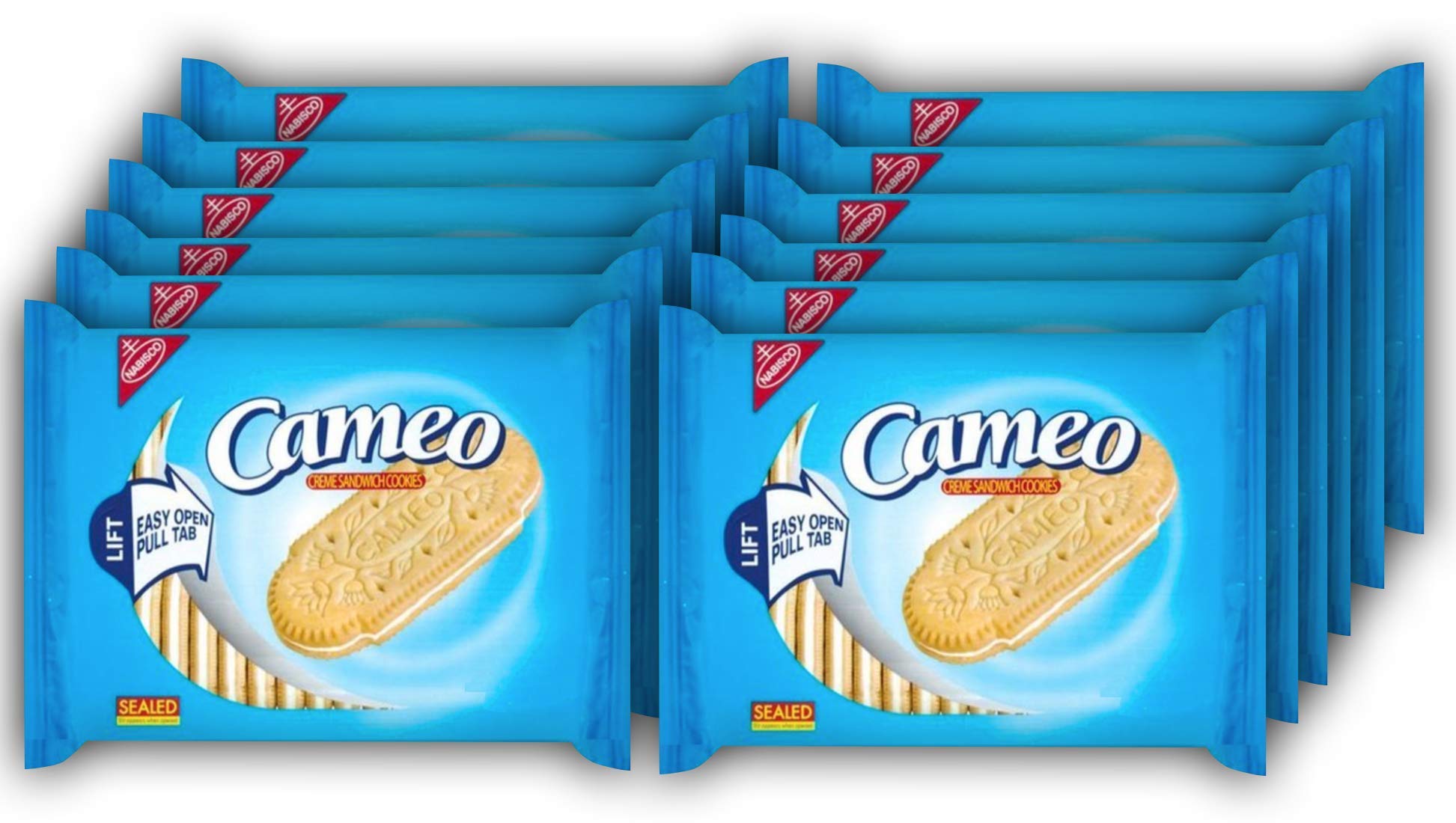 Vanilla Cameo Creme Sandwich Cookies - Pack of 12 (13.3oz) | Delicious Snacks for Parties, Office Treats & Family Desserts