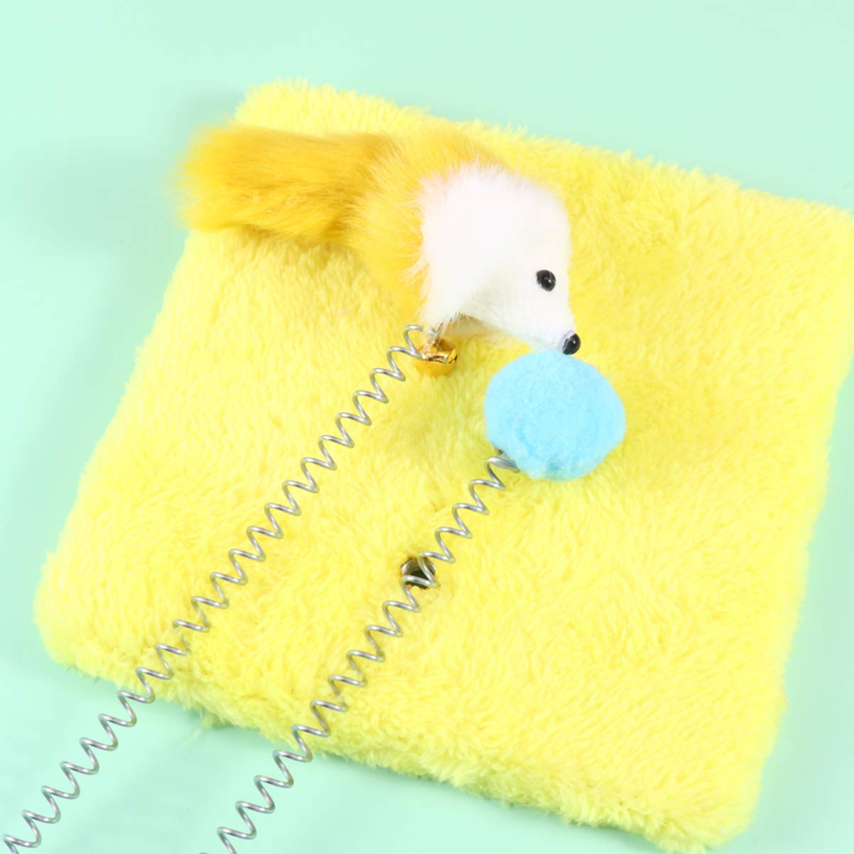 Balacoo Interactive Cat Toy Set - 1PC Plush Teaser Rod, Scratching & Spiral Spring Toy for Kittens - Fun Climbing & Playtime for Indoor Cats - Perfect for Play, Exercise & Bonding with Your Feline Friend