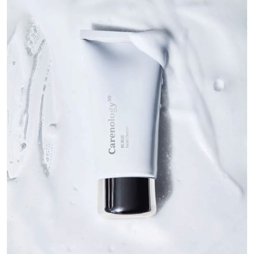 Carenology95 RE:BLUE Facial Cleanser 120ml - Gentle Foaming Face Wash for Sensitive Skin, Deep Cleansing & Hydrating - Perfect for Daily Skincare Routine & Travel Size
