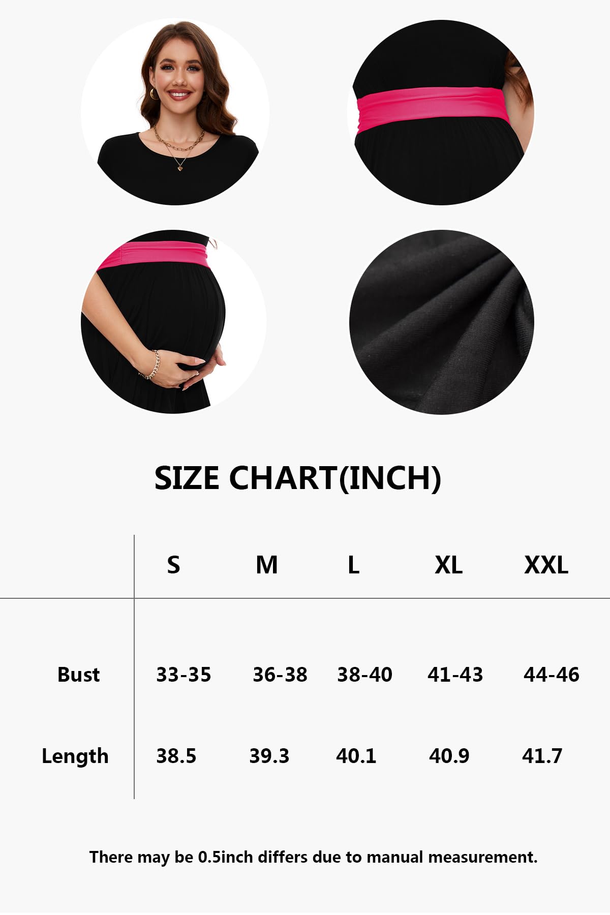 Smallshow Women's Maternity Dress - Patchwork Short Sleeve Pregnancy Clothes for Casual Wear, Baby Shower & Nursing Comfort - Plus Size Summer Maternity Outfit