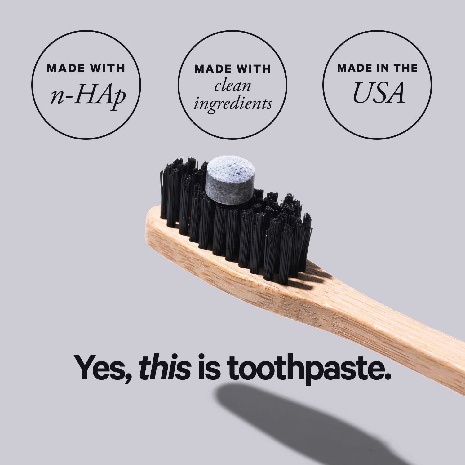 Whitening Toothpaste Tablets with Nano Hydroxyapatite & Xylitol for Sensitive Teeth - Mint Charcoal Flavor | Fluoride-Free, Vegan & Cruelty-Free Dental Care | Travel-Size (2 Bottles, 124 Tablets) | Made in USA | Perfect for Travel, Home & Eco-Friendly Oral Hygiene