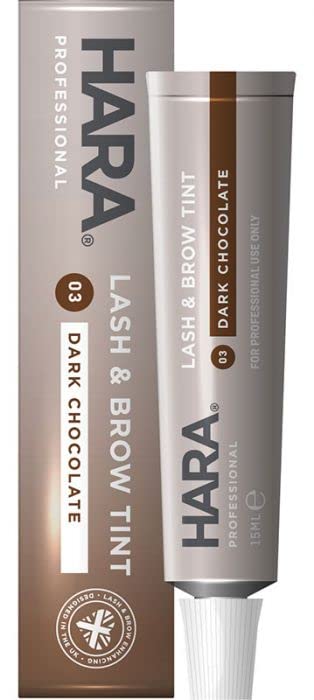 Hara Lash & Brow Tint in Dark Chocolate (03) - 15ml Semi-Permanent Eyebrow & Eyelash Dye for Natural-Looking Definition - Perfect for Everyday Makeup & Salon Use
