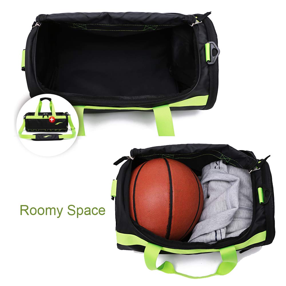 Lightweight Waterproof Gym Bag with Shoe Compartment - Perfect for Sports & Travel (Green)