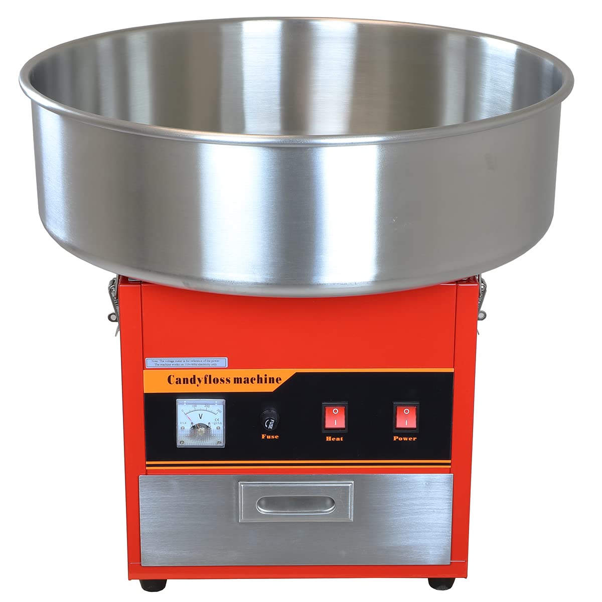 Commercial Cotton Candy Machine - Large Professional Candy Floss Maker for Parties & Events (Red) - Perfect for Birthday Parties, Carnivals, Fairs & Concession Stands