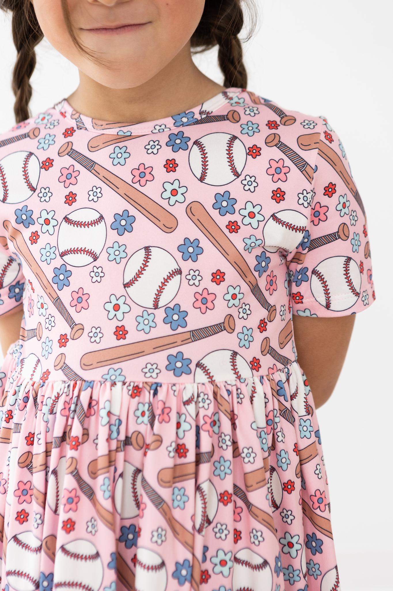 Batter Up Short Sleeve Pocket Twirl Dress - Summer Casual Flowy Swing Dress for Women, Perfect for Picnics, Dates & Outdoor Events