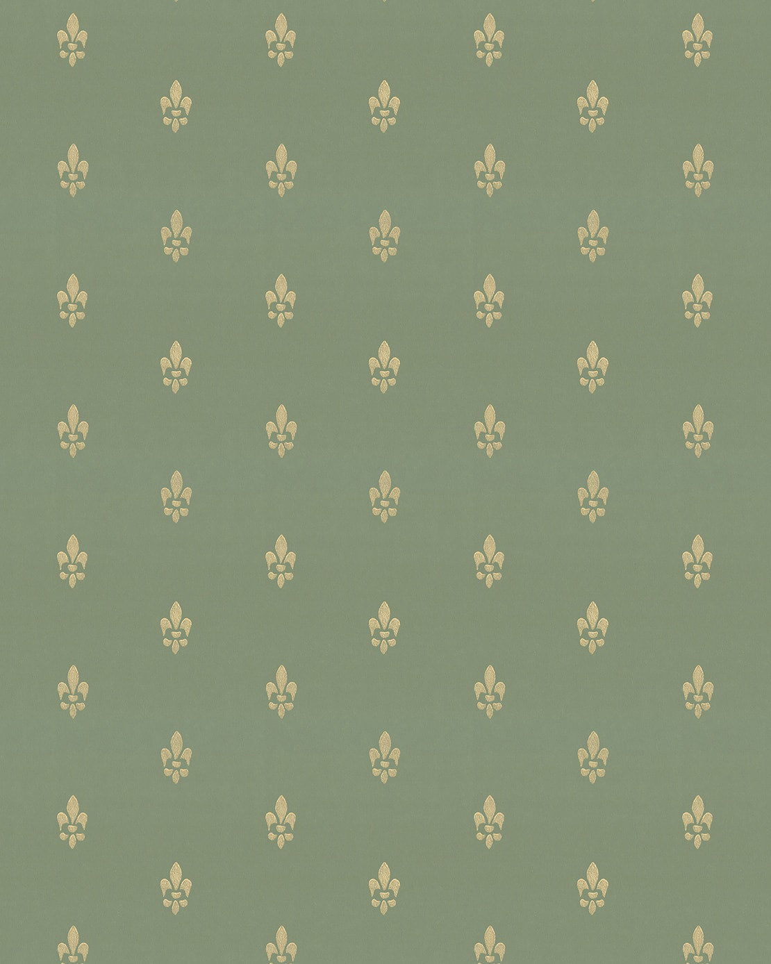 Lim & Handtryck Wallpaper French Lily Green/Gold - Elegant Floral Peel and Stick Wallpaper for Living Room, Bedroom, and Office Decor