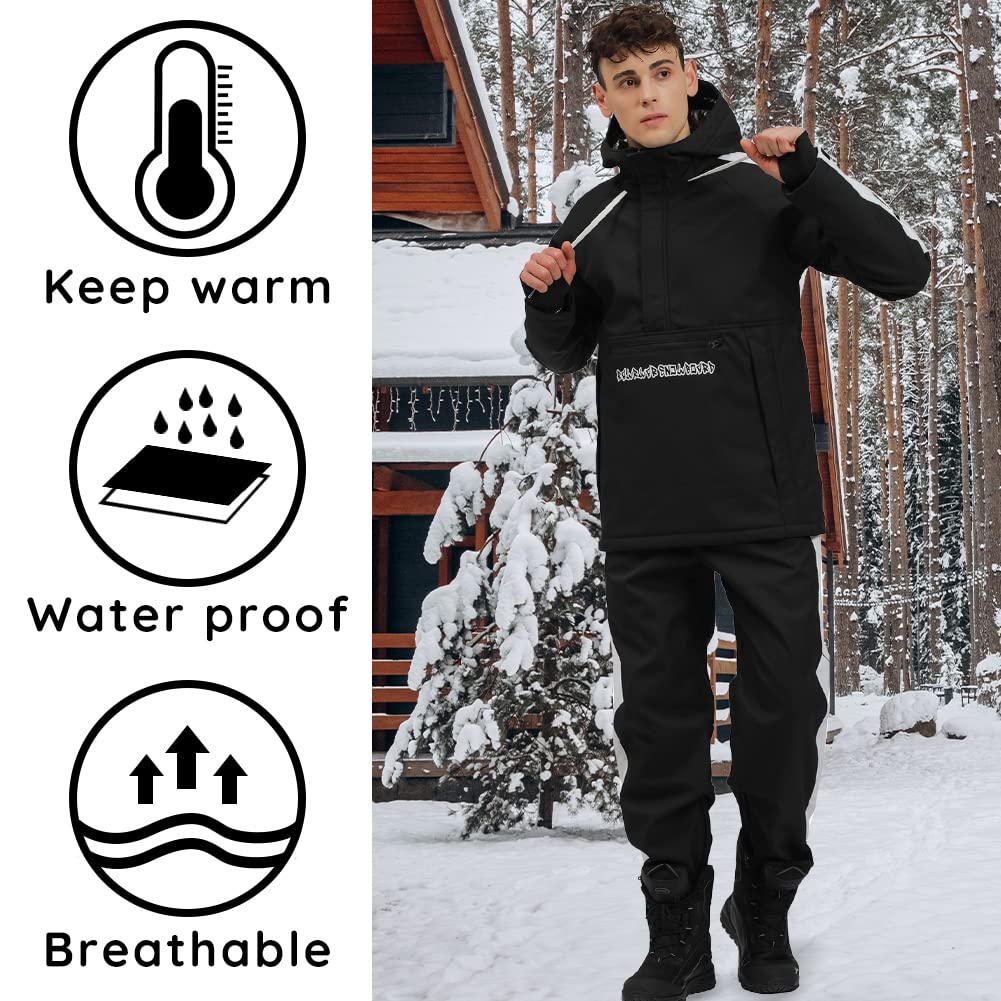 **Men's Waterproof Ski Jacket & Pants Set - Windproof Insulated Snowsuit with Hood for Skiing & Snowboarding - Perfect for Winter Sports & Outdoor Adventures**