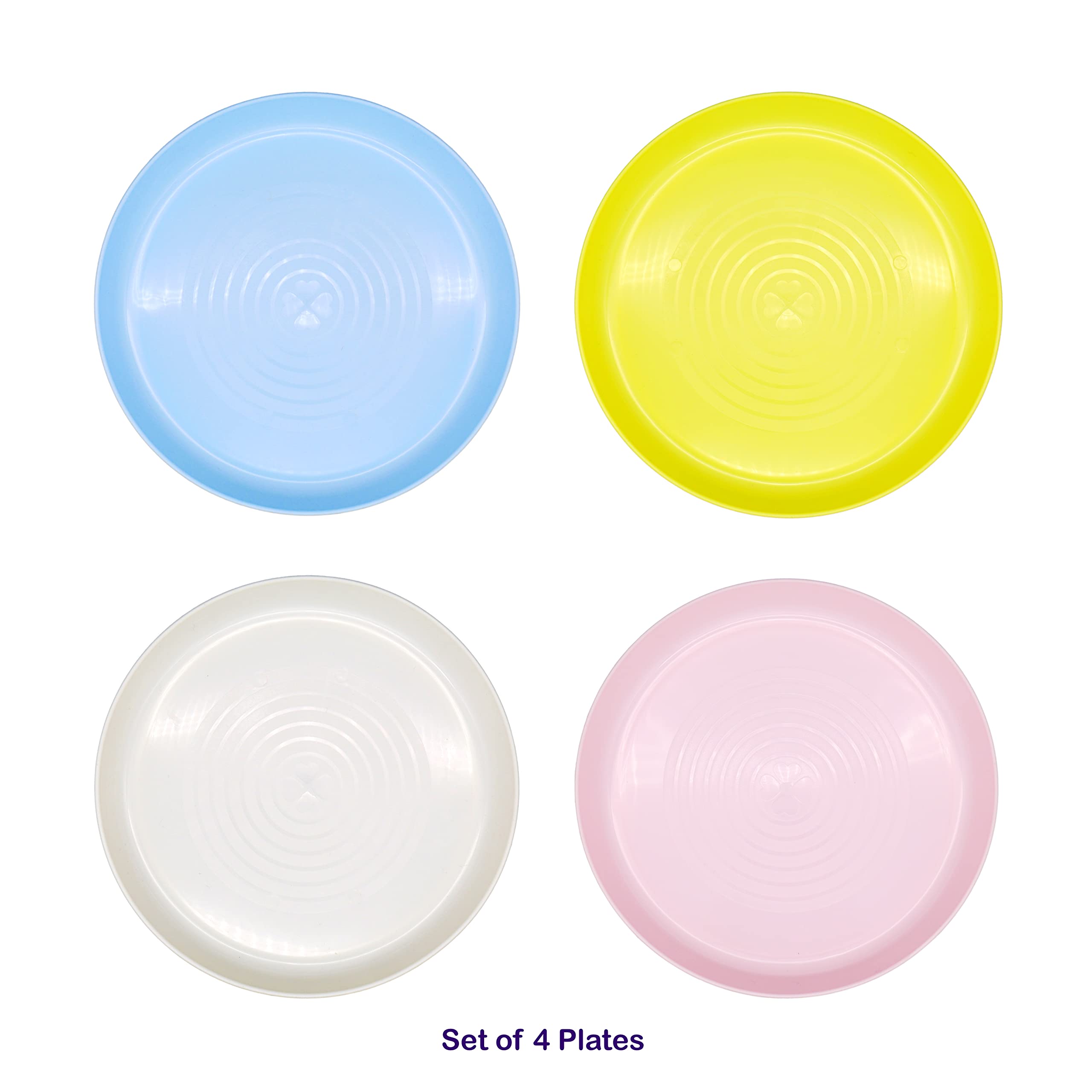 Bloomsworld Toddler Dining Set - 4 Plastic Cups, Bowls & Plates | BPA-Free Reusable Kids Tableware for Boys & Girls | Perfect for Picnics, Parties & Everyday Meals - Pastel Colors
