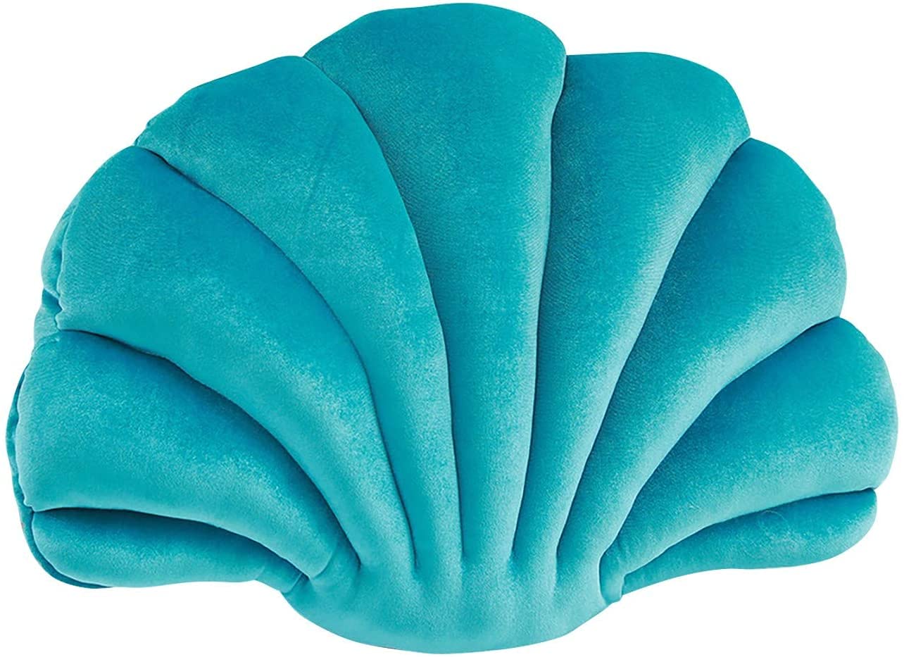 Fay Bless Seashell Decorative Throw Pillows for Couch, Bed, Patio Furniture - Green Medium Size - Perfect for Coastal, Beach House & Boho Home Decor