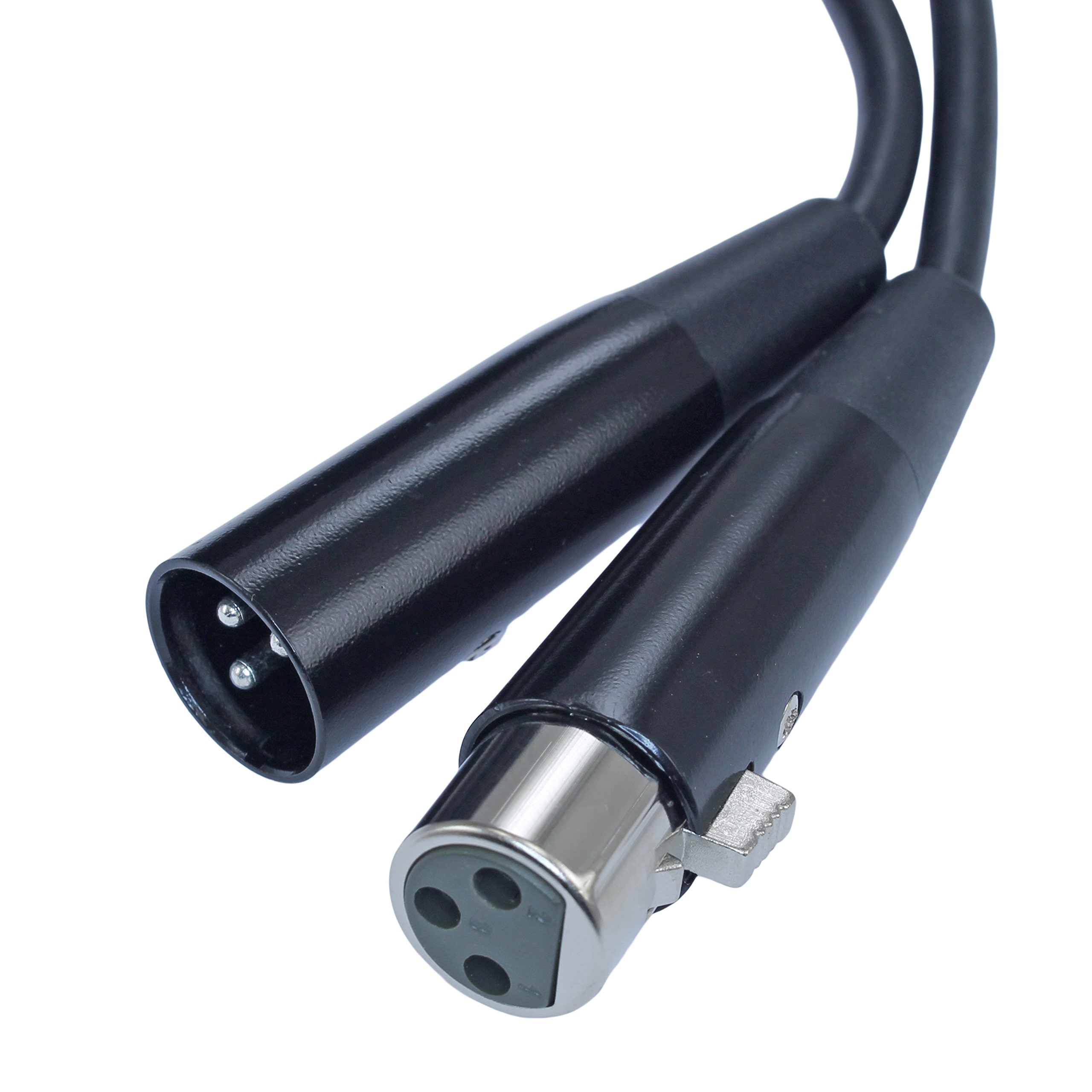 High-Quality Male to Female XLR Cable - 10ft & 50ft Options - Durable Black Metal Connectors for Professional Audio, Studio Equipment & Live Performances