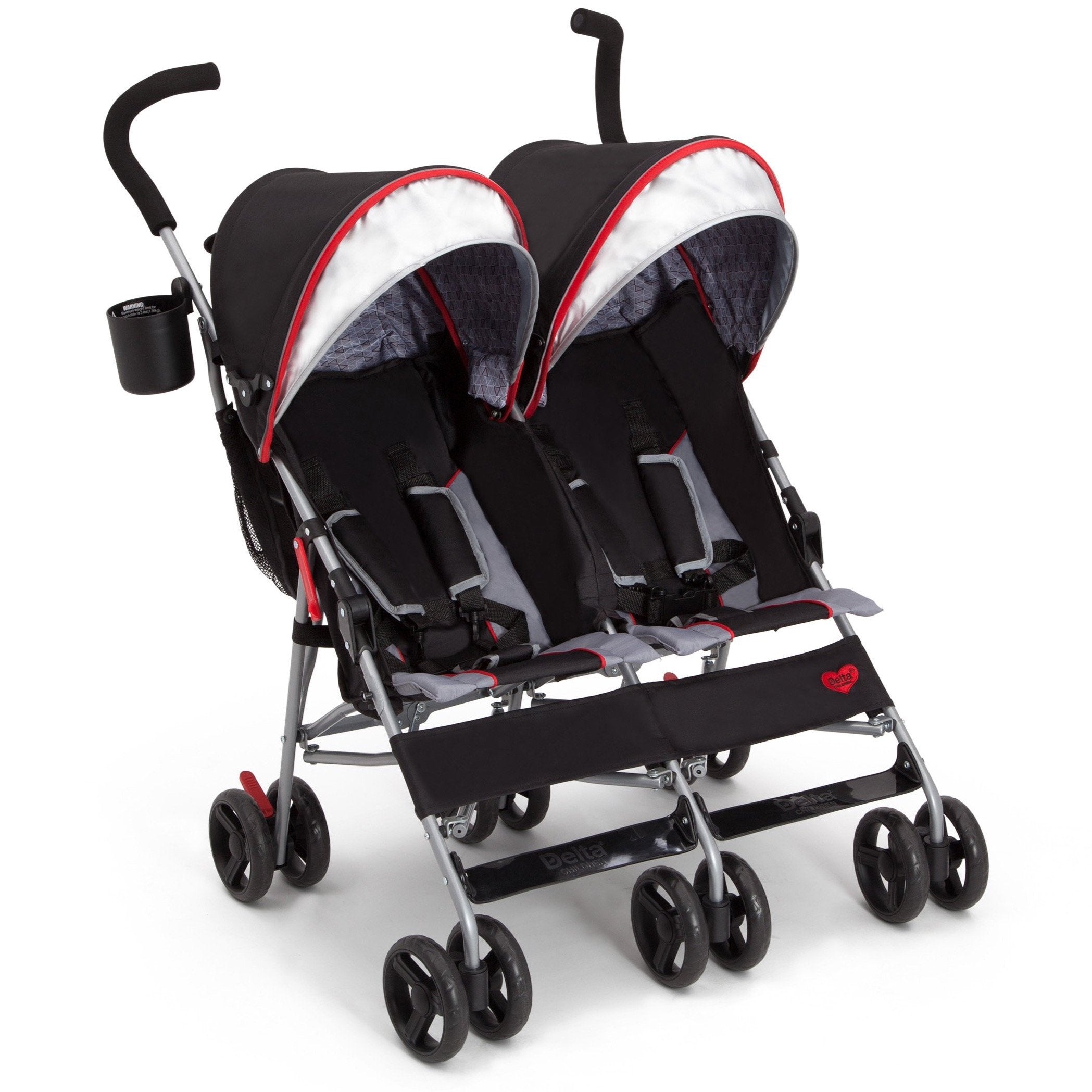LX Plus Side by Side Double Stroller for Twins - Lightweight Compact Foldable Baby Stroller with Adjustable Canopy & Storage Basket - Perfect for Shopping, Travel, and Outdoor Walks