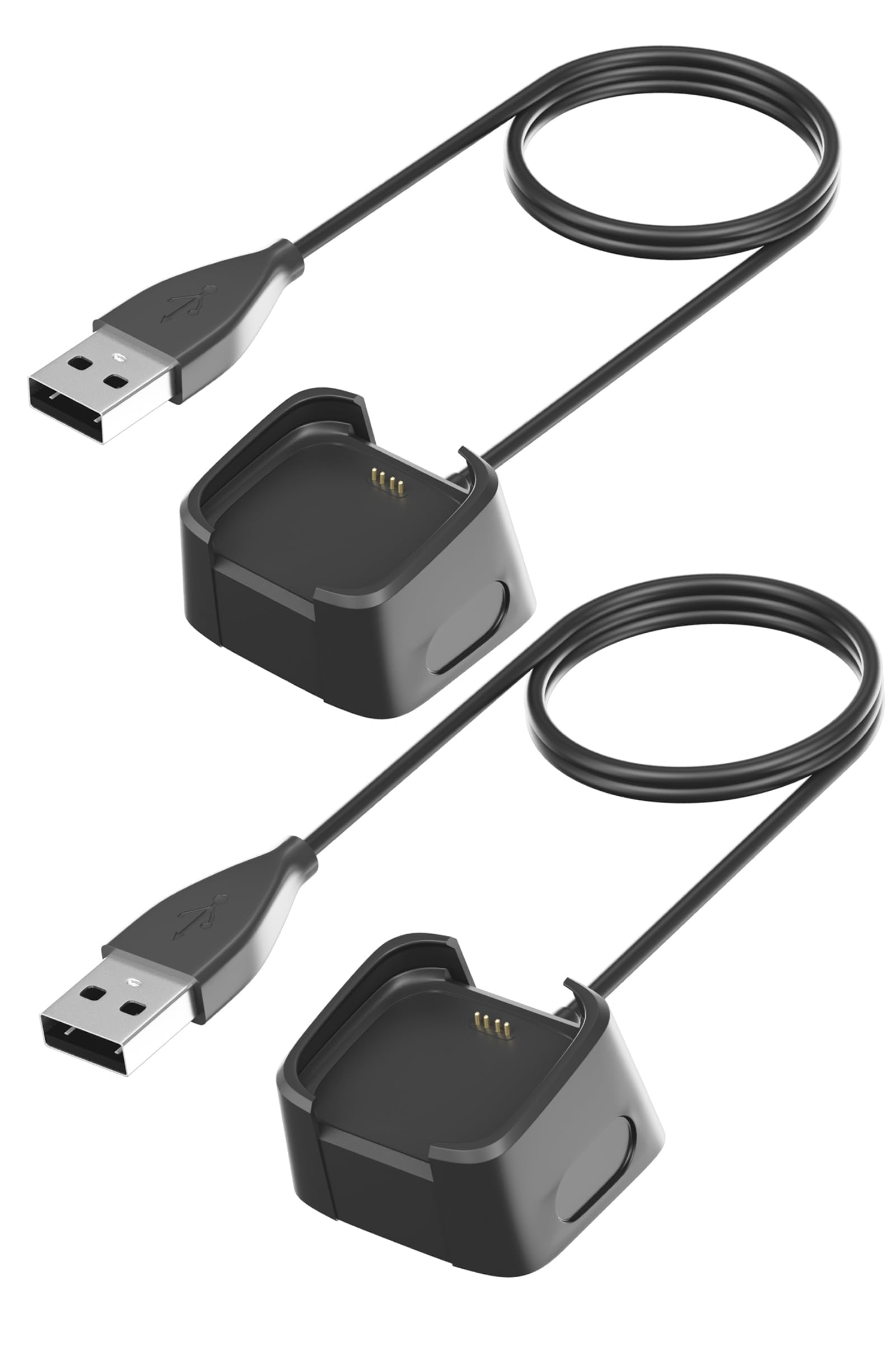 Fitbit Versa 2 Charger Replacement - 2 Pack USB Charging Cable Dock with 3.3ft Cord for Fitbit Versa 2 Smartwatch - Perfect for Home, Office & Travel Use