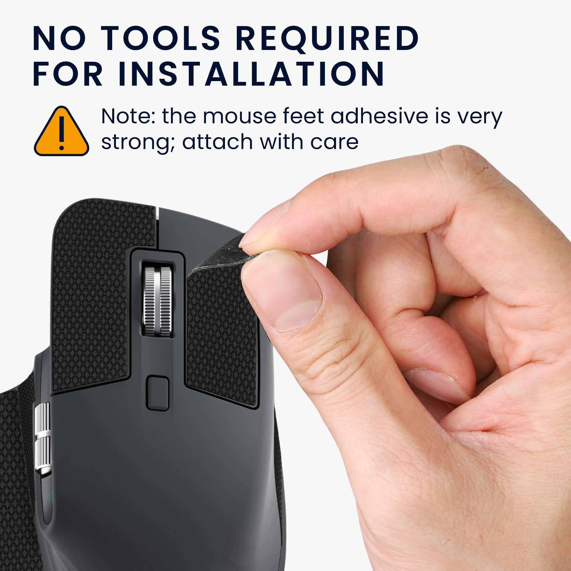 kwmouse Non-Slip Faux Leather Grip Tape for Logitech MX Master 3S Mouse - Black | Enhanced Control & Comfort for Gaming, Office Work & Long Computing Sessions