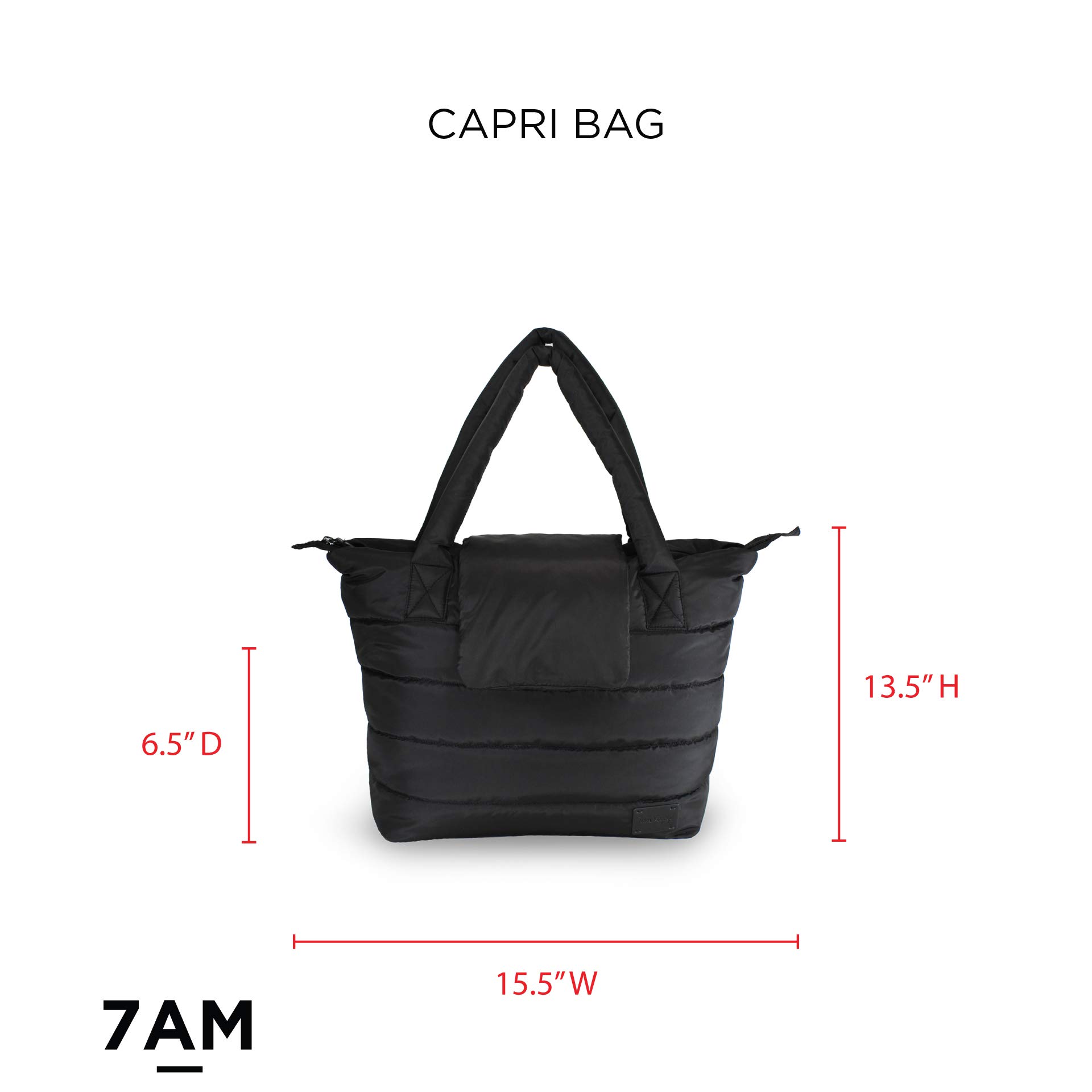 7AM Women's Waterproof Tote Bag - Stylish Crossbody Diaper Bag with Zippered Compartments, Includes Changing Pad & 2 Stroller Straps | Perfect for Moms, Travel, Shopping & Daily Essentials Organization