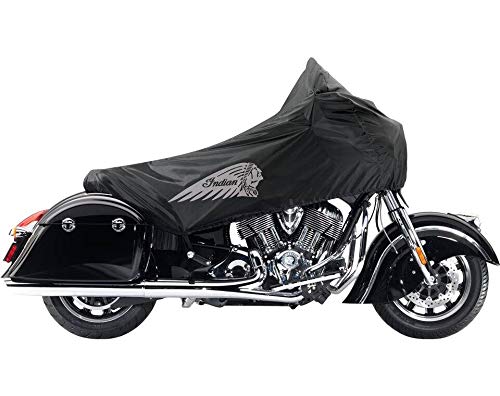 Indian Motorcycle Half Travel Cover - Waterproof, UV-Resistant, Dustproof Black Bike Cover for Outdoor Storage & Travel Protection