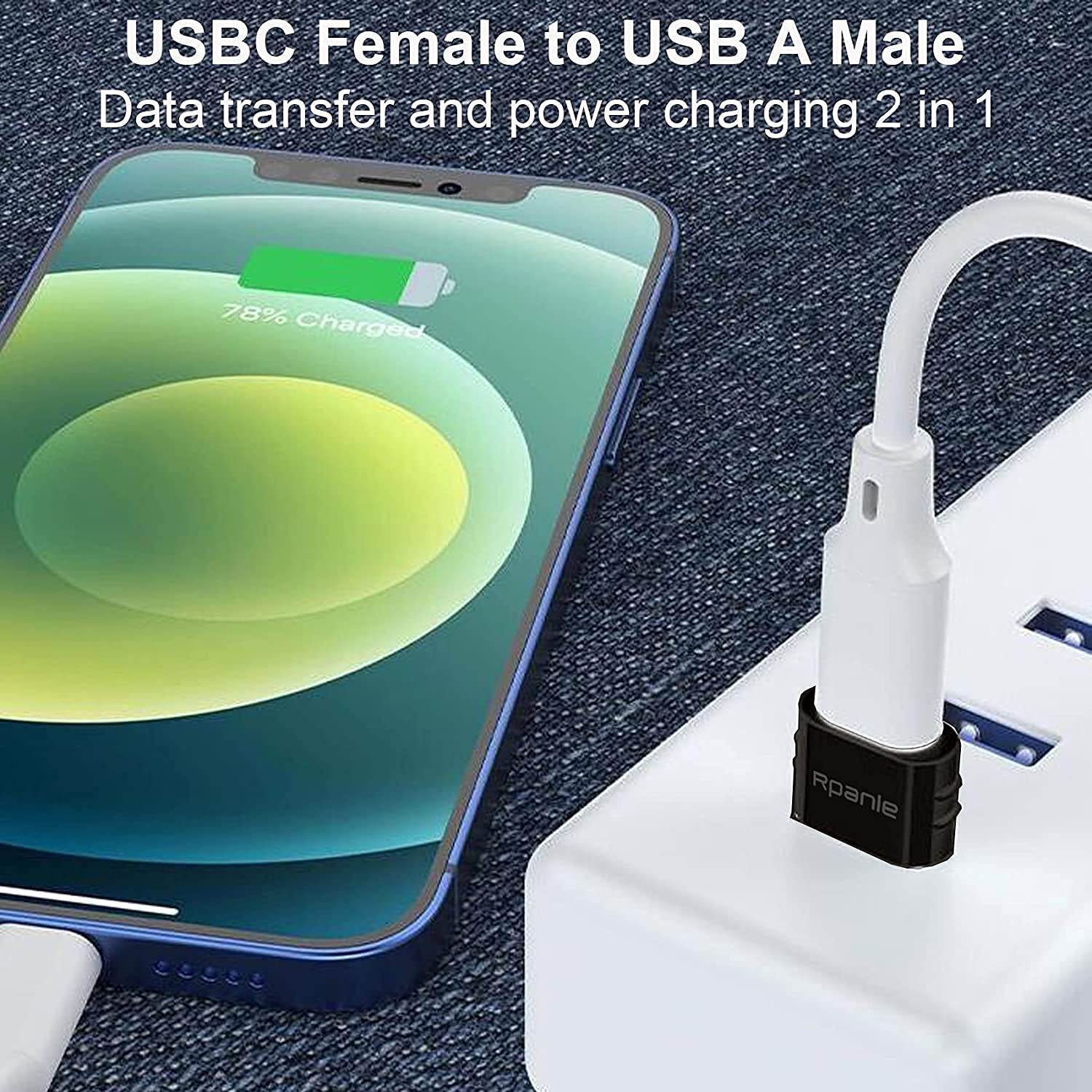 USB C to USB A Adapter 4-Pack - Compatible with Samsung, Huawei, Laptops & Power Banks - for Charging & Data Transfer