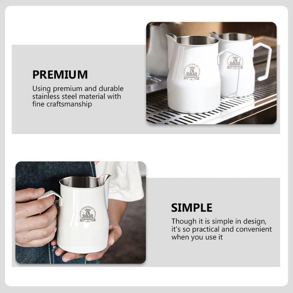 Stainless Steel Milk Frothing Pitcher 500ml - Professional Cappuccino & Latte Art Steaming Pitcher, Milk Creamer Jug for Coffee, Sauce & Gravy Pouring - Perfect for Home Baristas & Coffee Shops