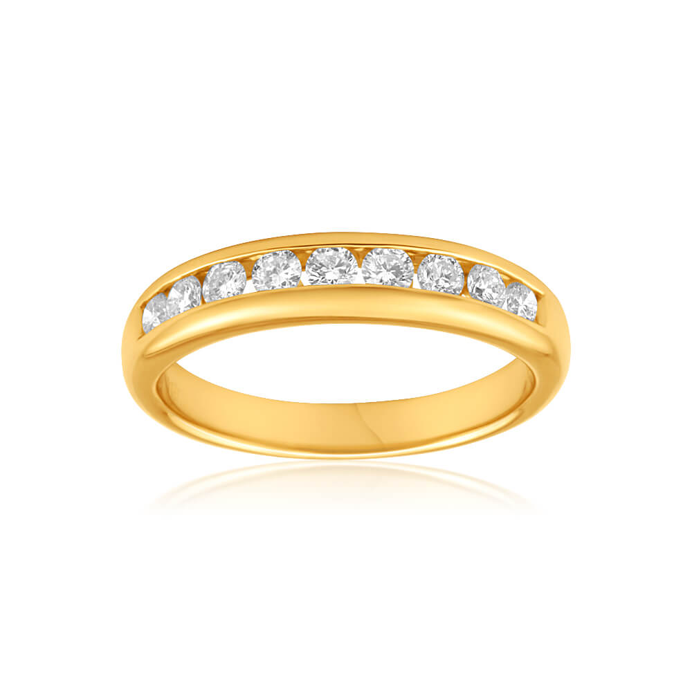 18K Yellow Gold 'Stefania' Diamond Ring - 0.5 Carat Brilliant Cut Diamond Engagement Ring for Women - Perfect for Proposals, Anniversaries & Special Occasions