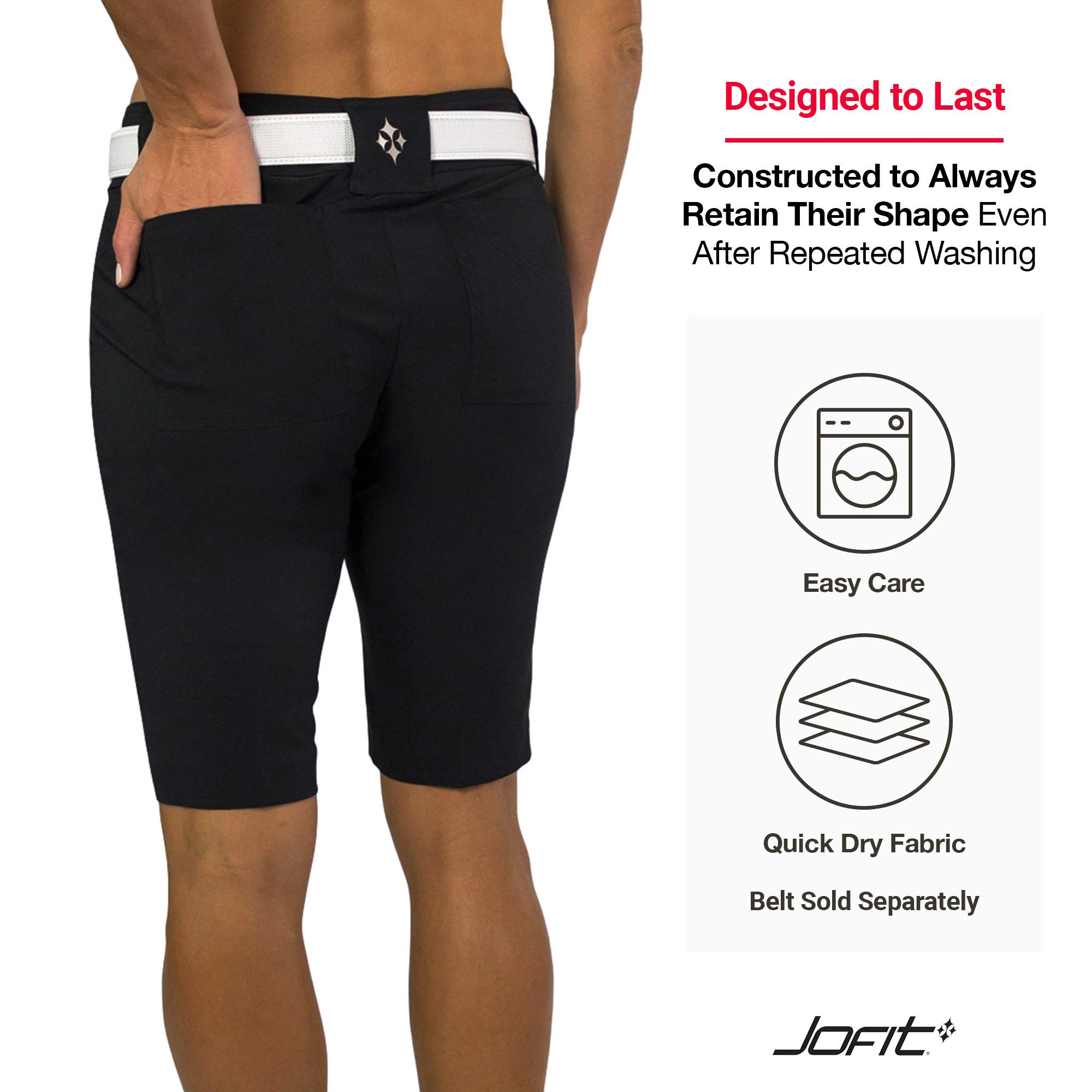 Jofit Apparel Women's Athletic Bermuda Shorts - High Waist Workout Shorts for Yoga, Running & Gym - Breathable Quick-Dry Fitness Shorts