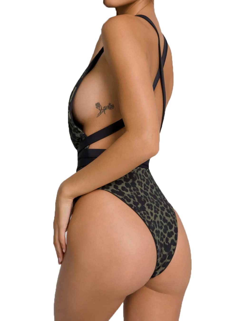 Good American Women's Reversible Dip Dive Wrap One Piece Swimsuit - Sexy High Waisted Bathing Suit for Beach, Pool & Vacation | Tummy Control Swimwear