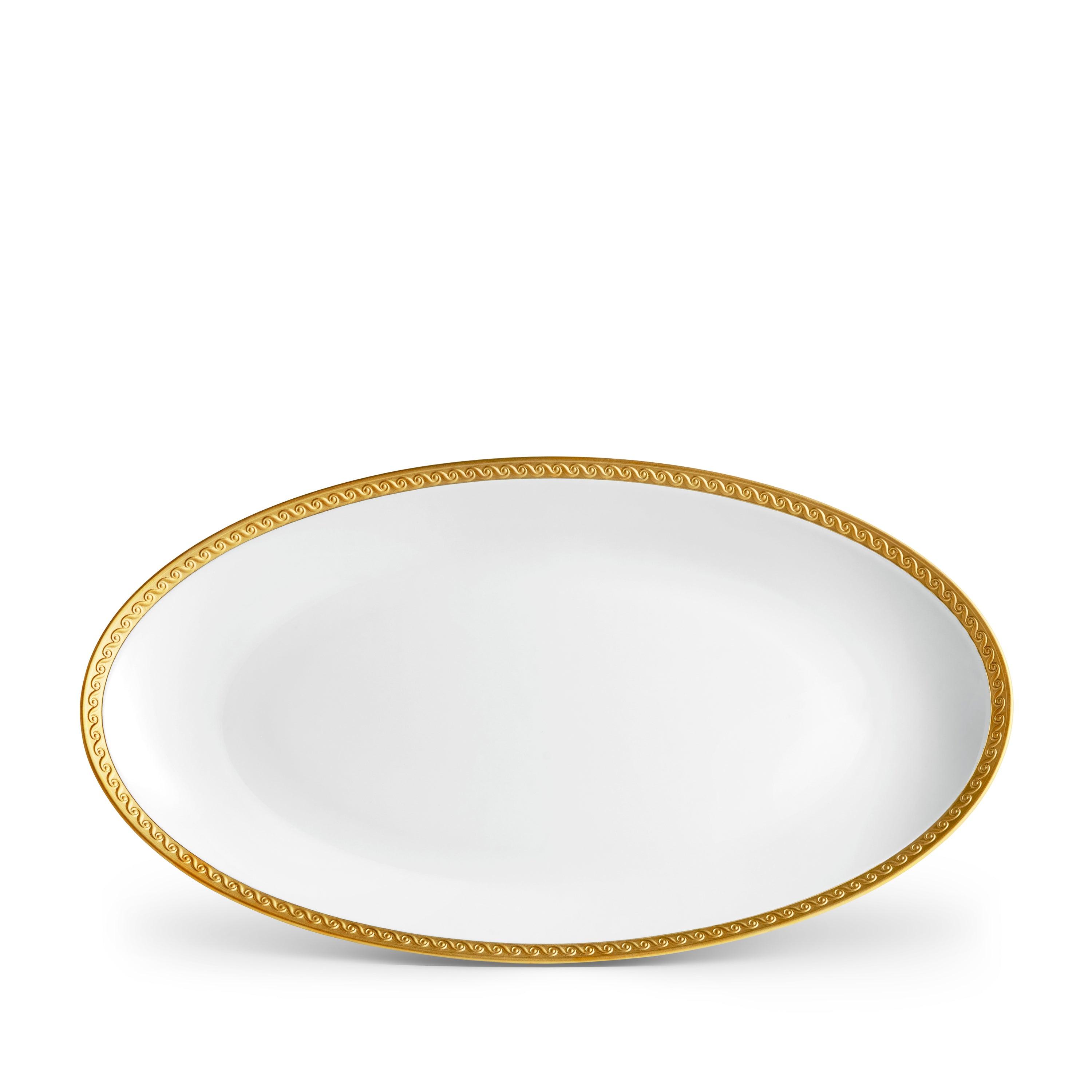 Neptune Oval Platter - Large Gold Serving Tray for Elegant Dinner Parties, Wedding Receptions & Holiday Entertaining