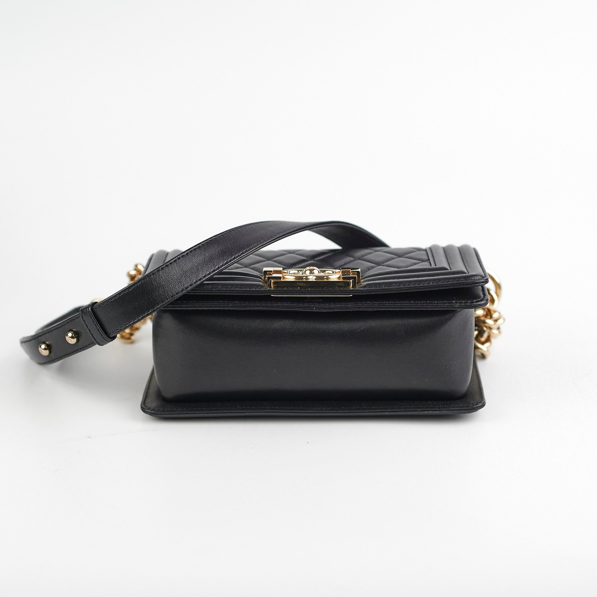 Chanel Small Boy Black Leather Bag - Luxury Designer Handbag for Women | Perfect for Evening Parties, Date Nights & Special Occasions
