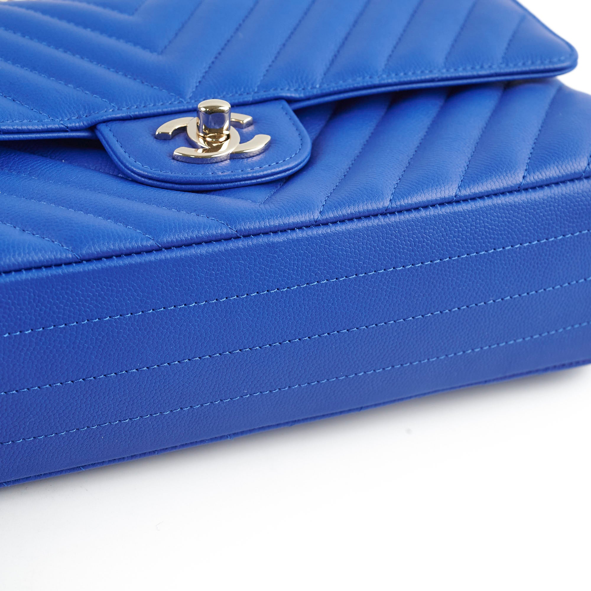 Chanel Medium/Large Caviar Chevron Classic Cobalt Blue Handbag 2021 - Luxury Designer Shoulder Bag for Women, Perfect for Parties, Weddings & Special Occasions