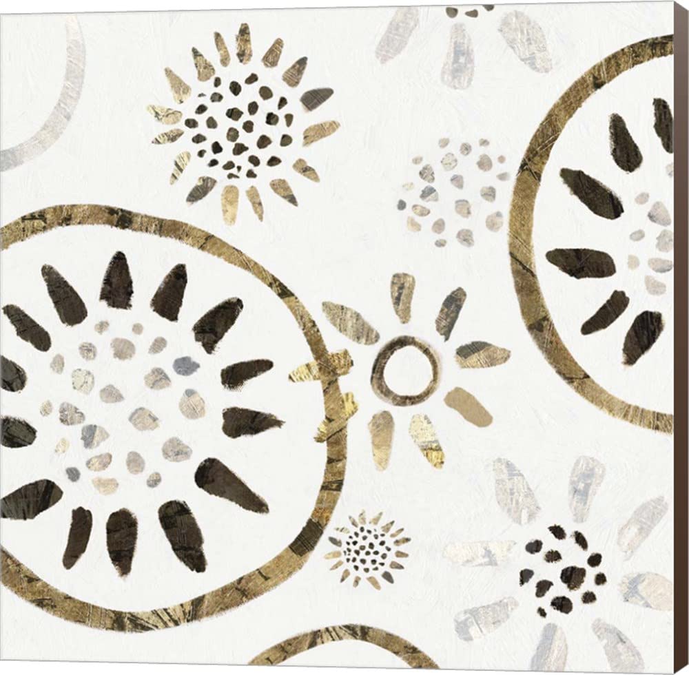 Garden of Gold I by Isabelle Z - 18x18 Inch Stretched Canvas Wall Art, Museum Wrapped with Brown Edges - Perfect for Living Room, Bedroom & Office Decor